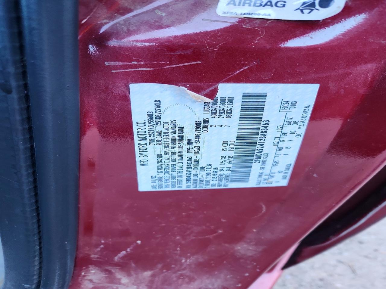 2002 Ford Windstar Se Red vin: 2FMDA52412BA83463