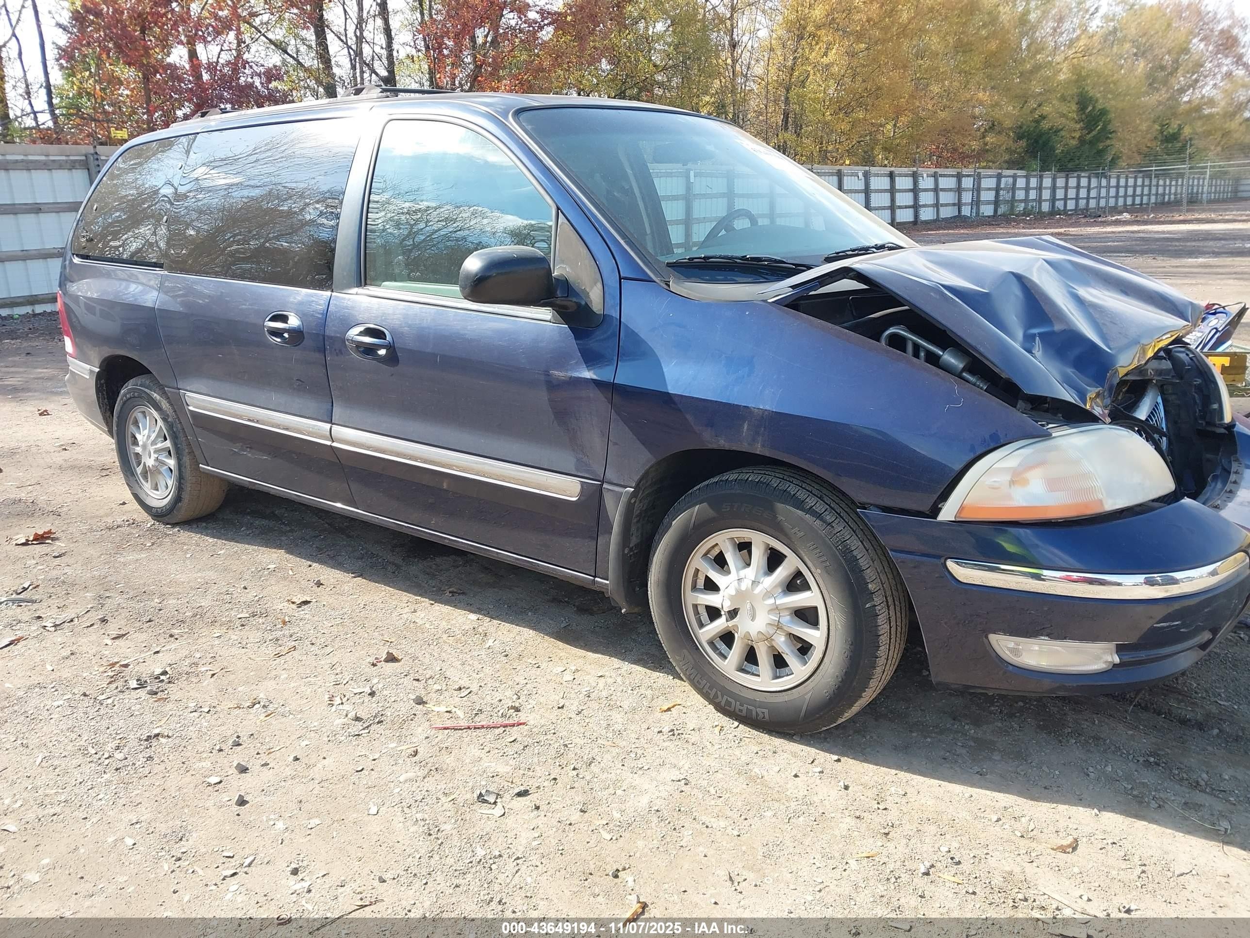 2000 Ford Windstar Se Blue vin: 2FMDA5248YBB89143