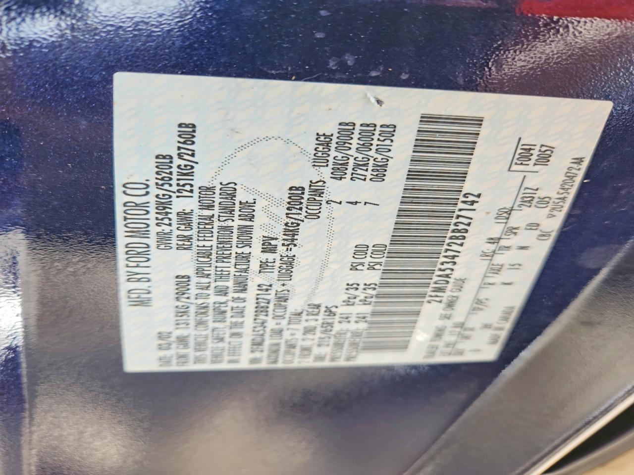 2002 Ford Windstar Sel Blue vin: 2FMDA53472BB27142