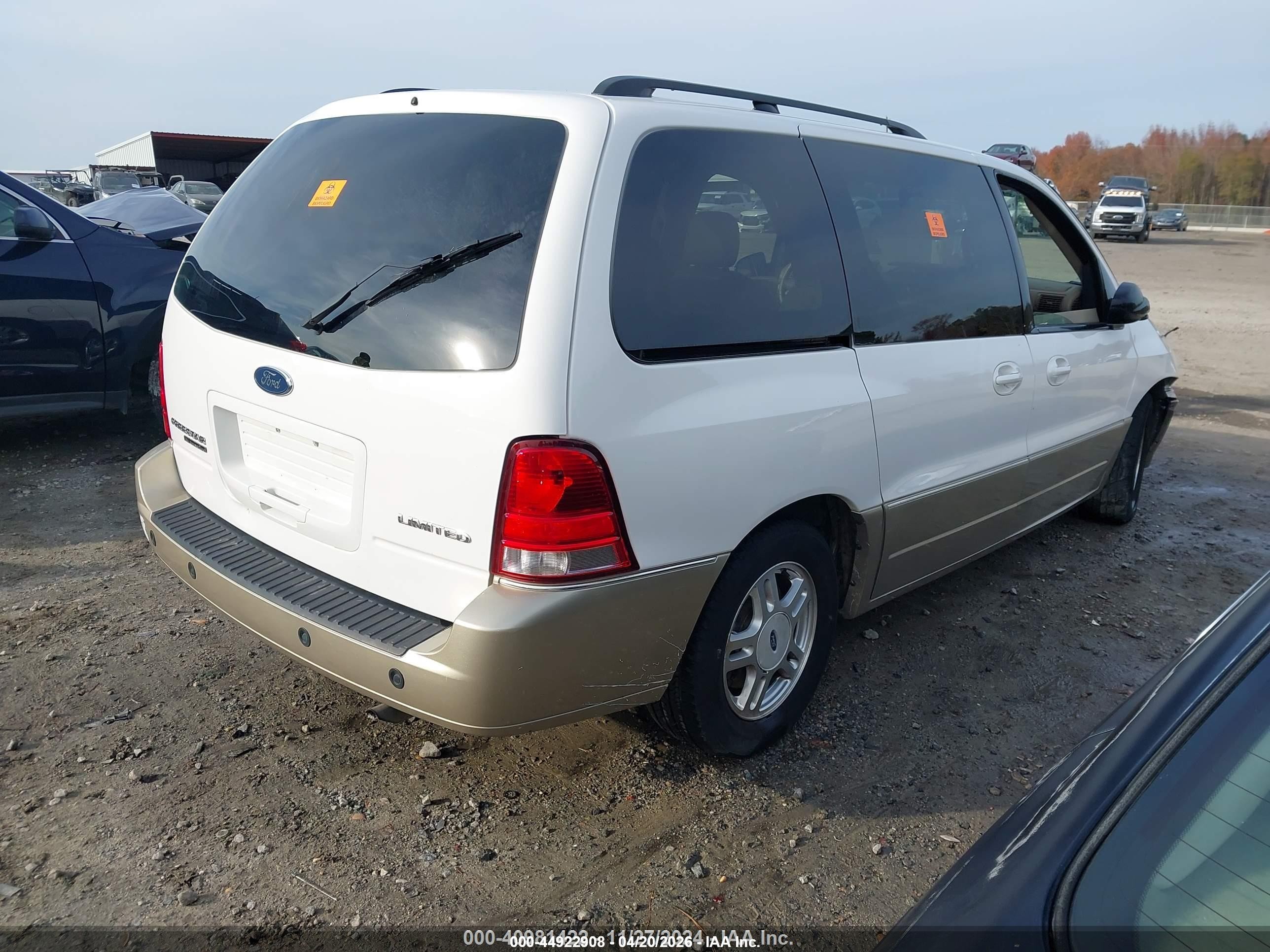 2004 Ford Freestar Limited White vin: 2FMDA58294BA36898