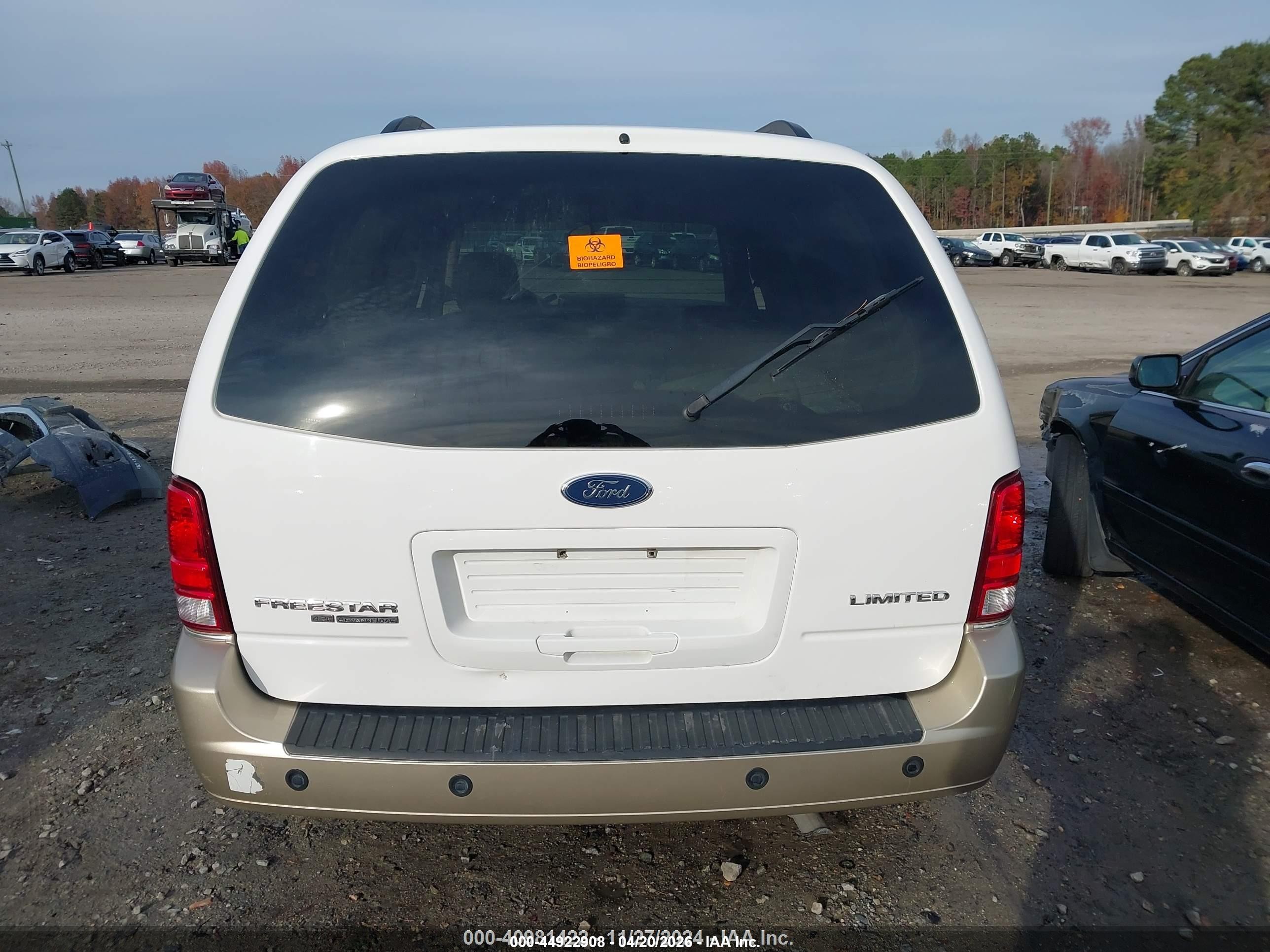 2004 Ford Freestar Limited White vin: 2FMDA58294BA36898