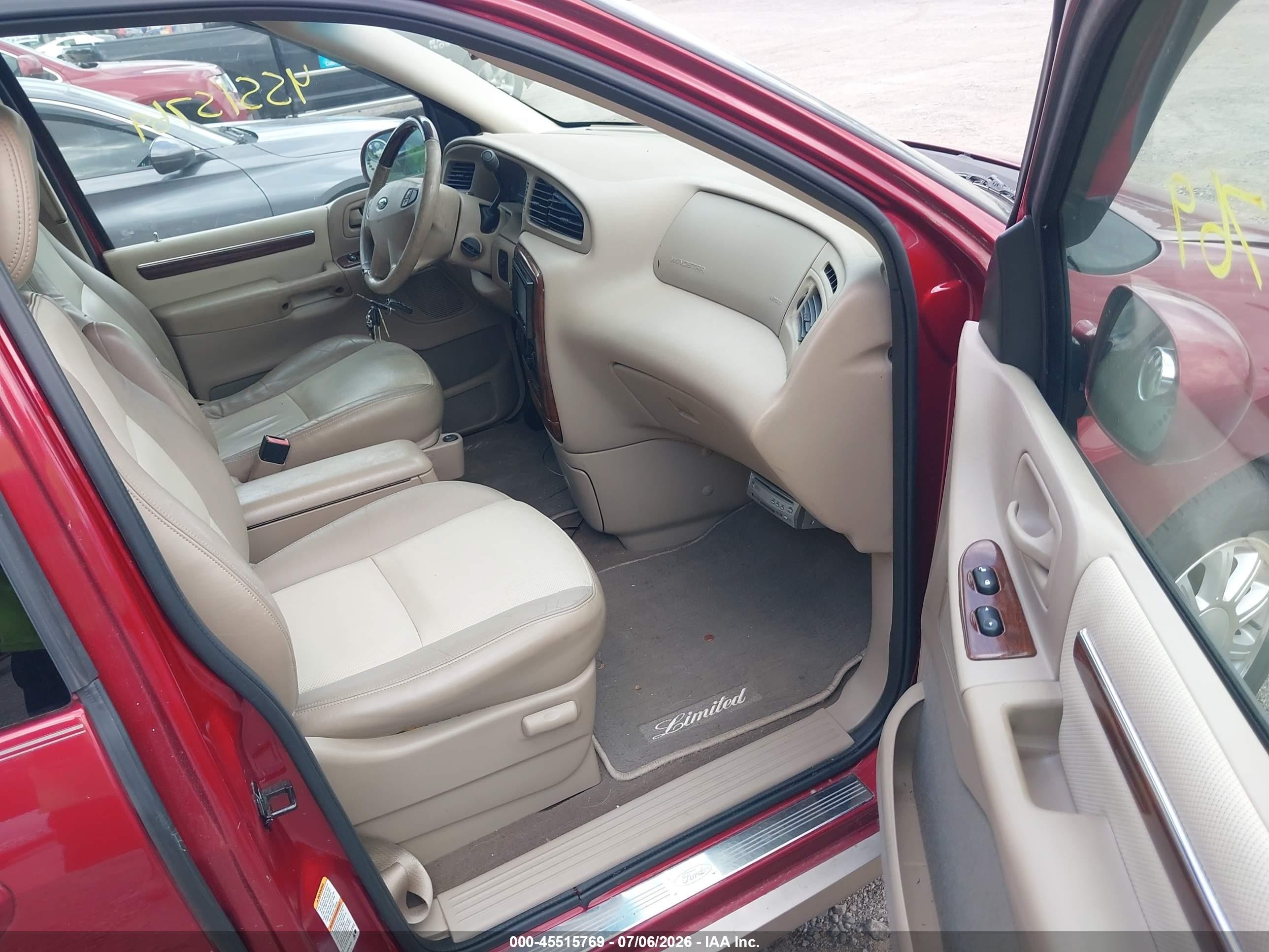 2003 Ford Windstar Limited Red vin: 2FMDA58483BA08543