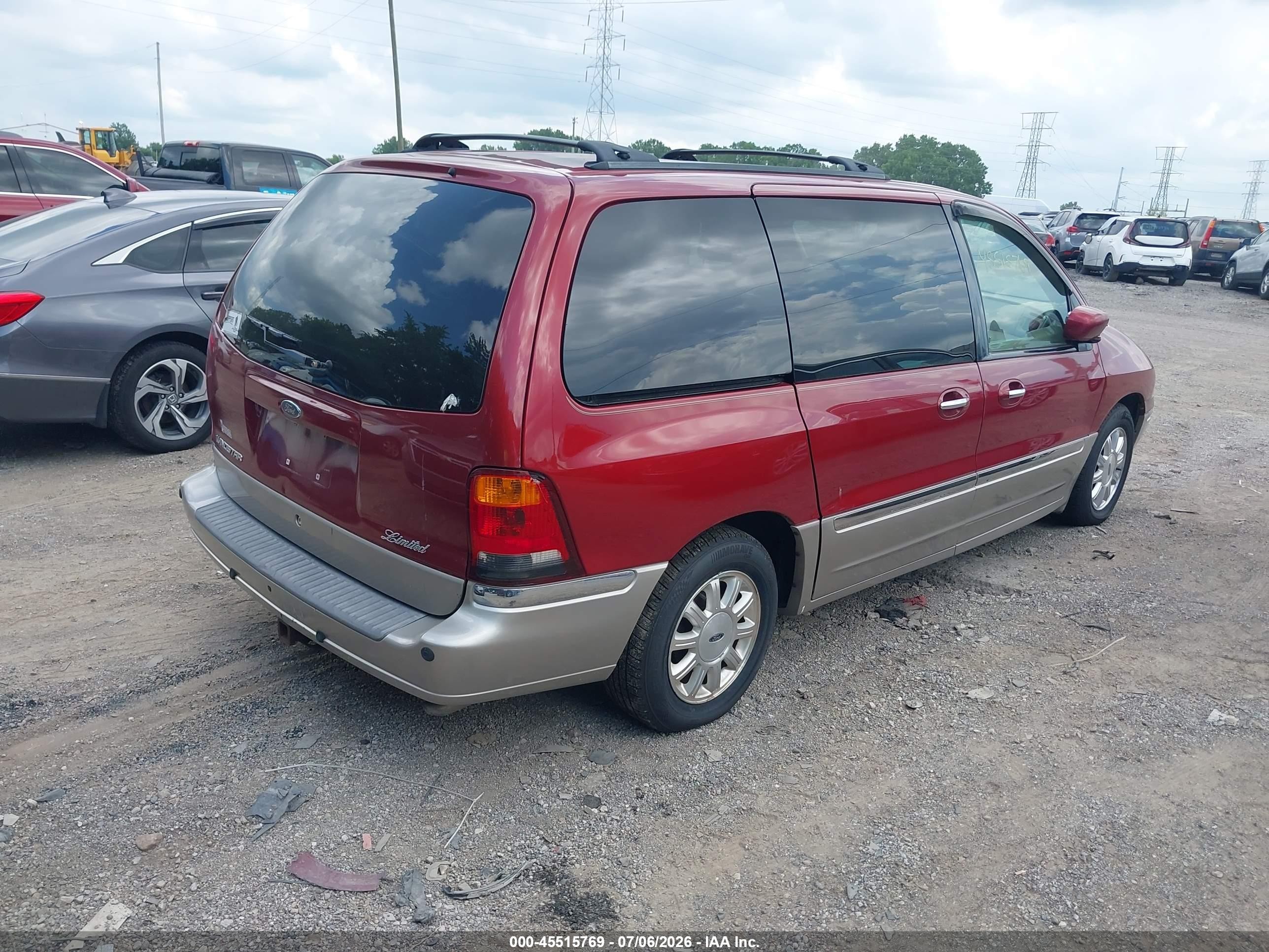 2003 Ford Windstar Limited Red vin: 2FMDA58483BA08543
