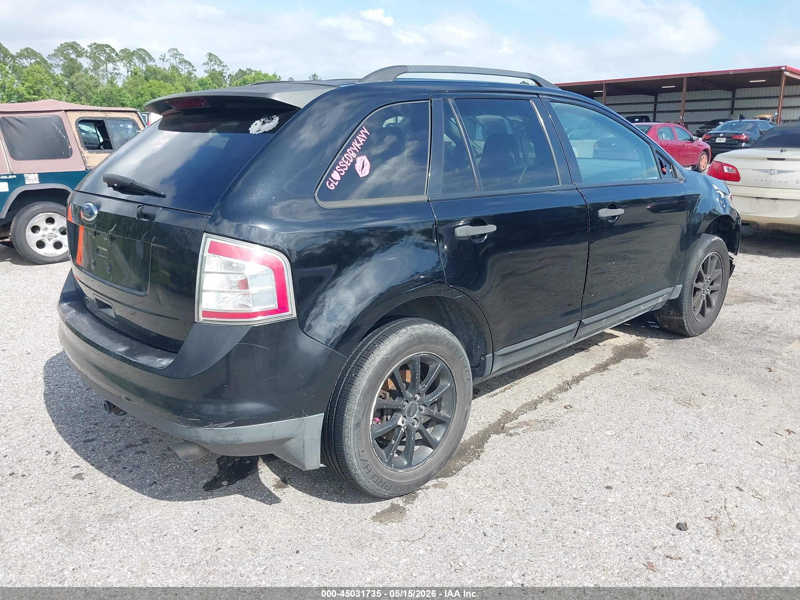2008 Ford Edge Se Black vin: 2FMDK36C08BA60526
