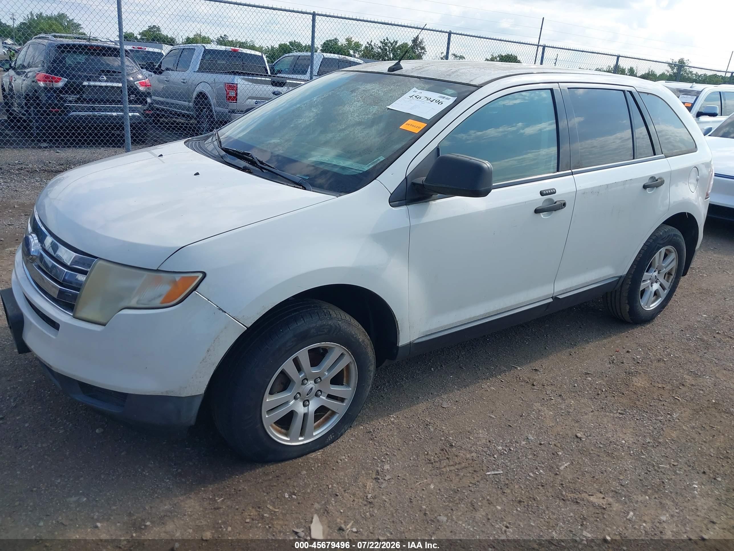 2009 Ford Edge Se White vin: 2FMDK36C19BA54641