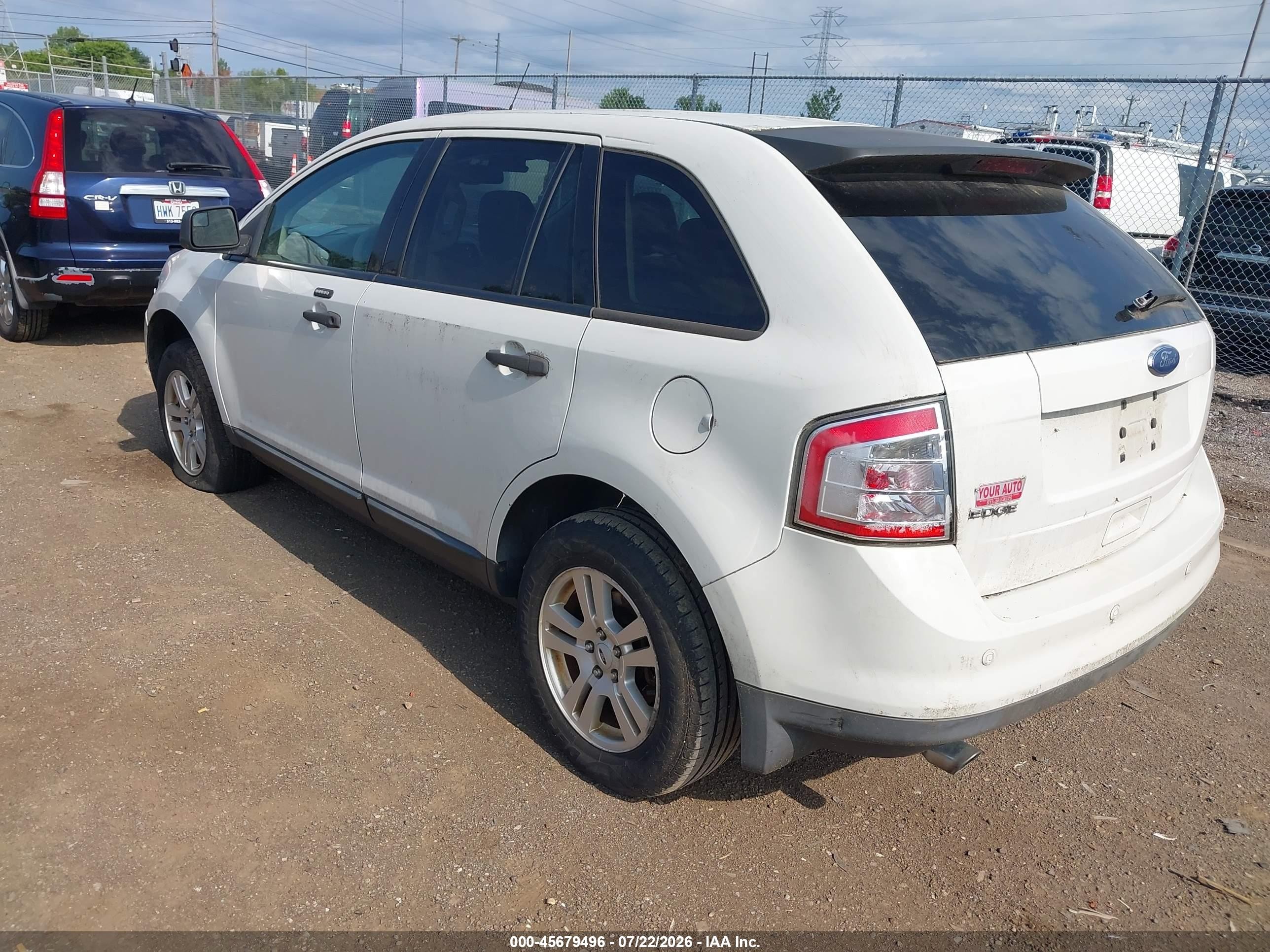 2009 Ford Edge Se White vin: 2FMDK36C19BA54641
