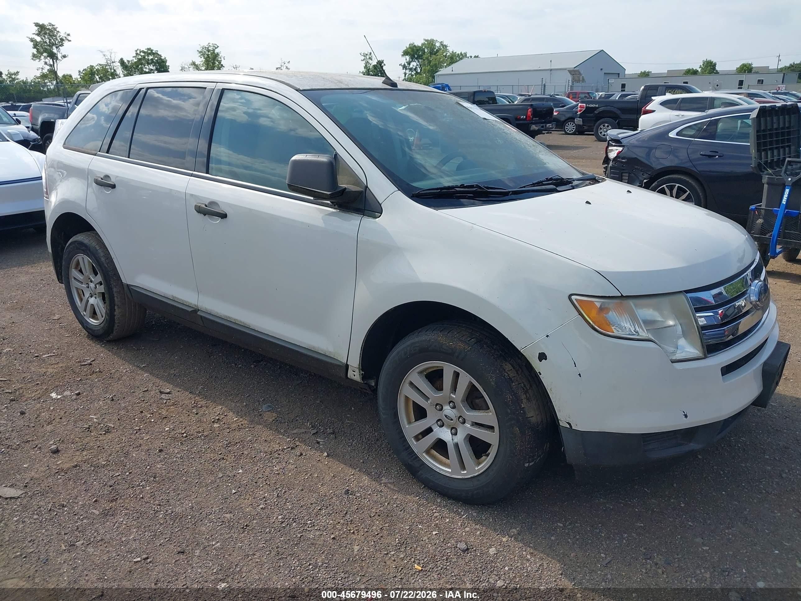 2009 Ford Edge Se White vin: 2FMDK36C19BA54641