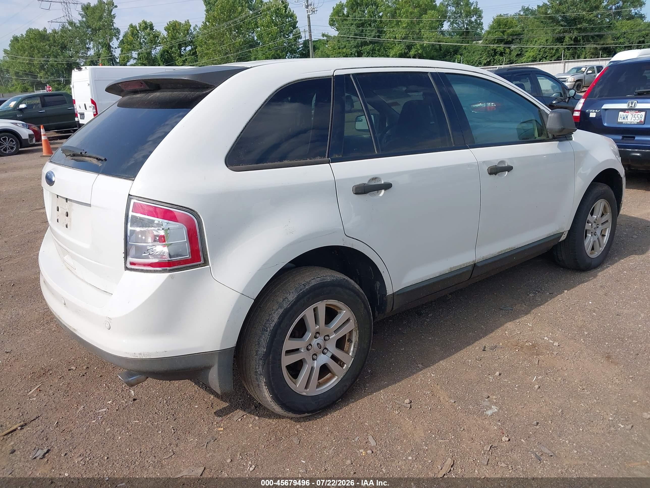 2009 Ford Edge Se White vin: 2FMDK36C19BA54641