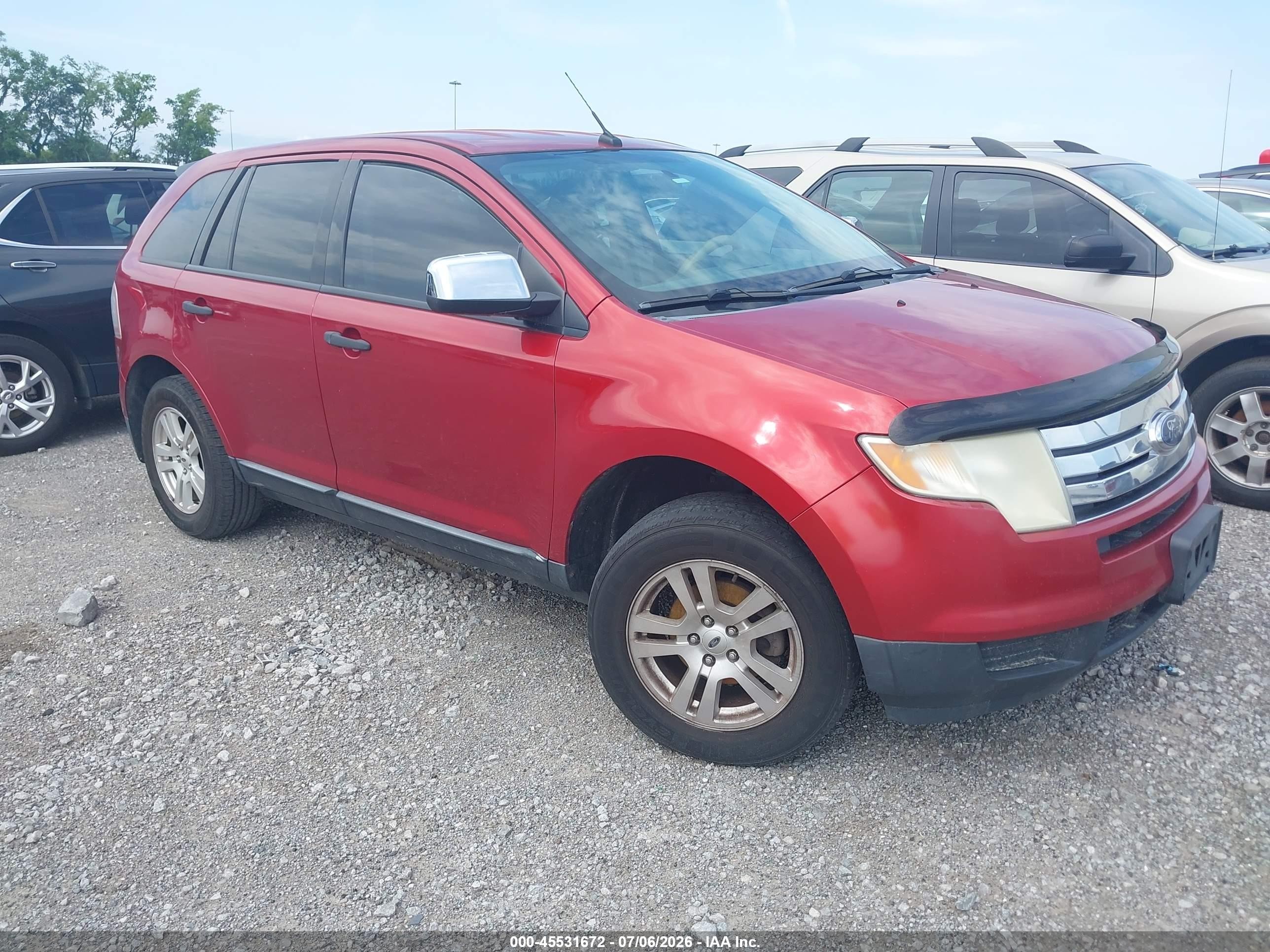 2008 Ford Edge Se Red vin: 2FMDK36C28BA09240