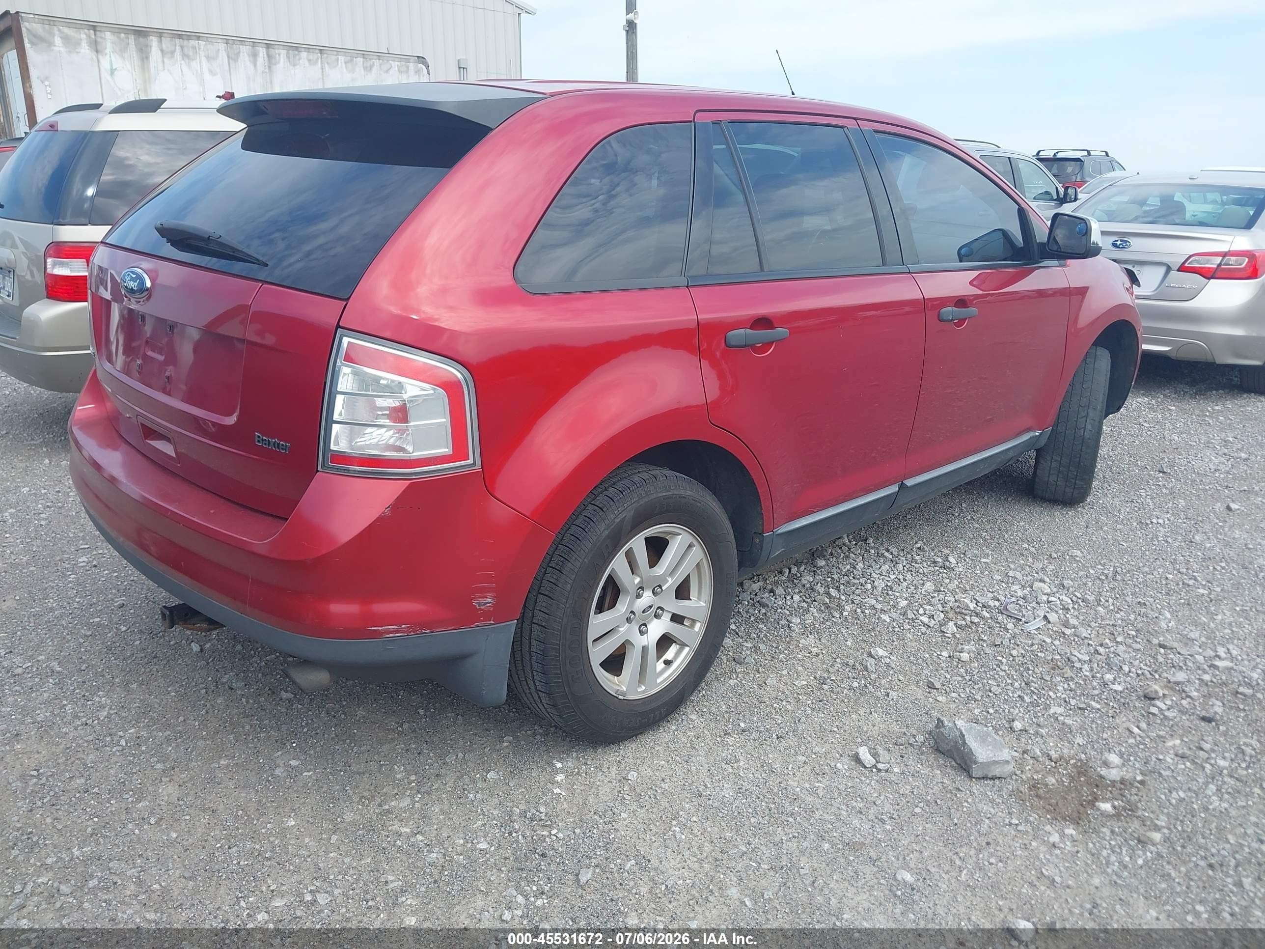 2008 Ford Edge Se Red vin: 2FMDK36C28BA09240
