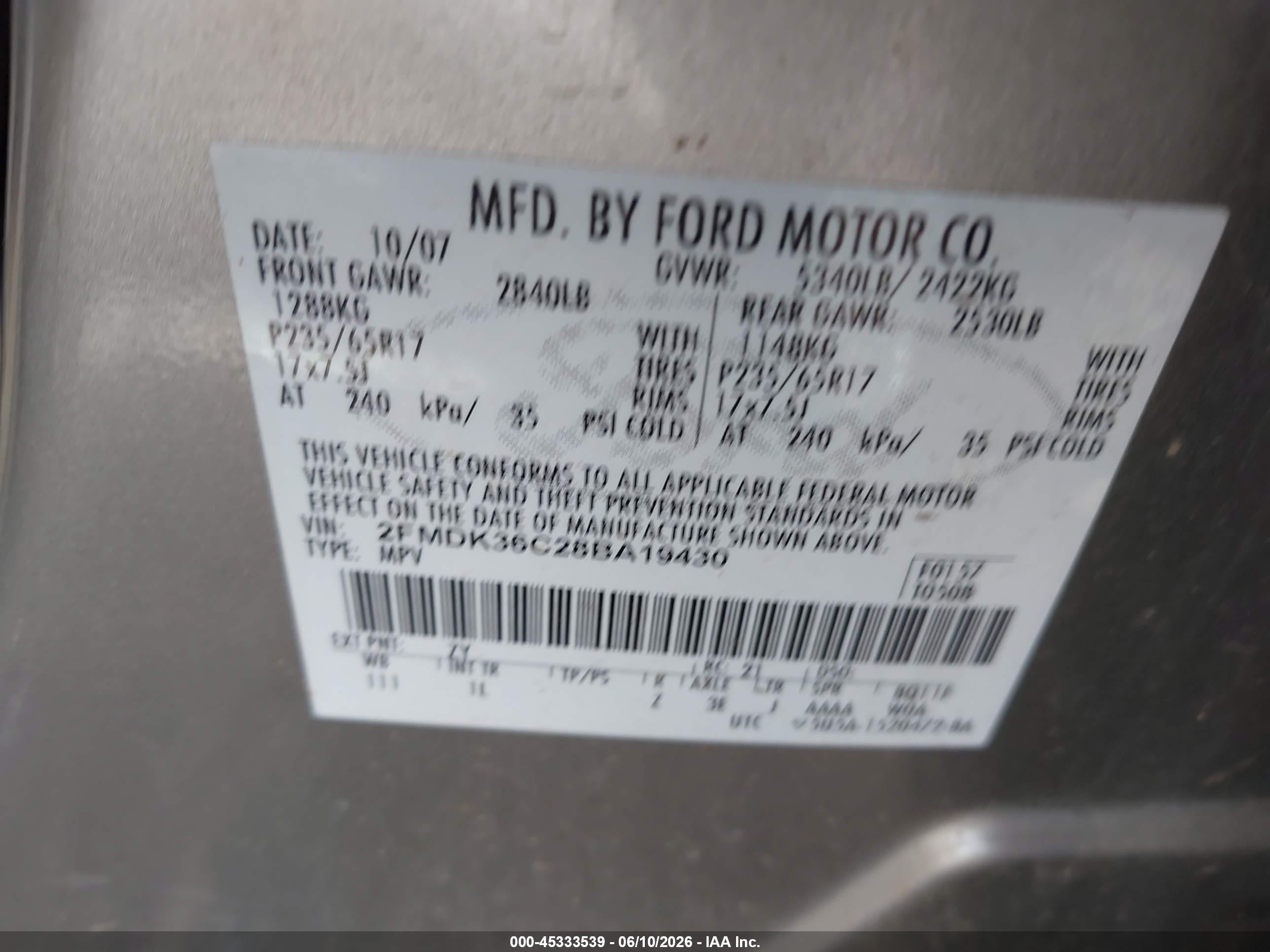 2008 Ford Edge Se Серебряный vin: 2FMDK36C28BA19430