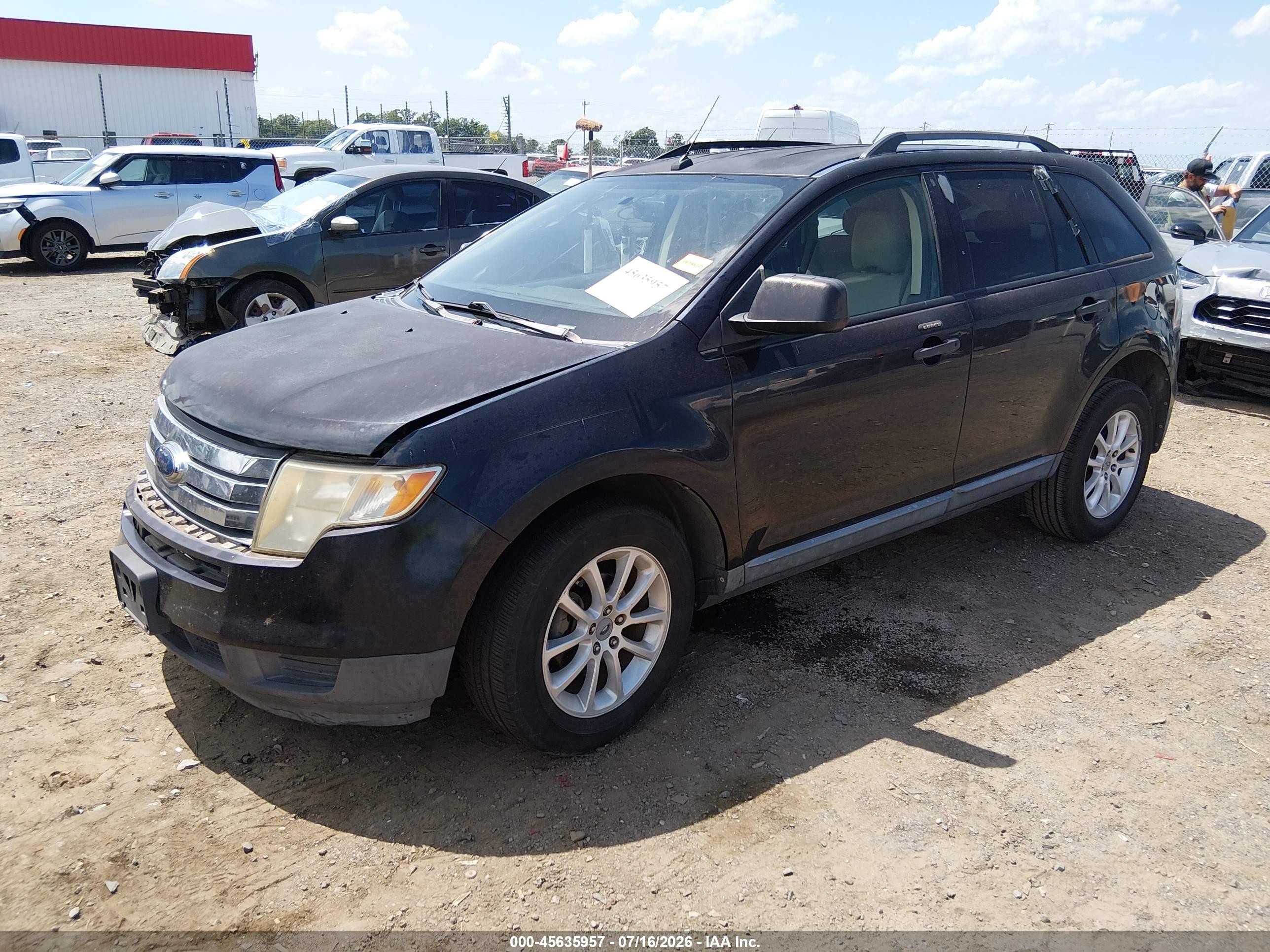 2008 Ford Edge Se Black vin: 2FMDK36C28BA27754