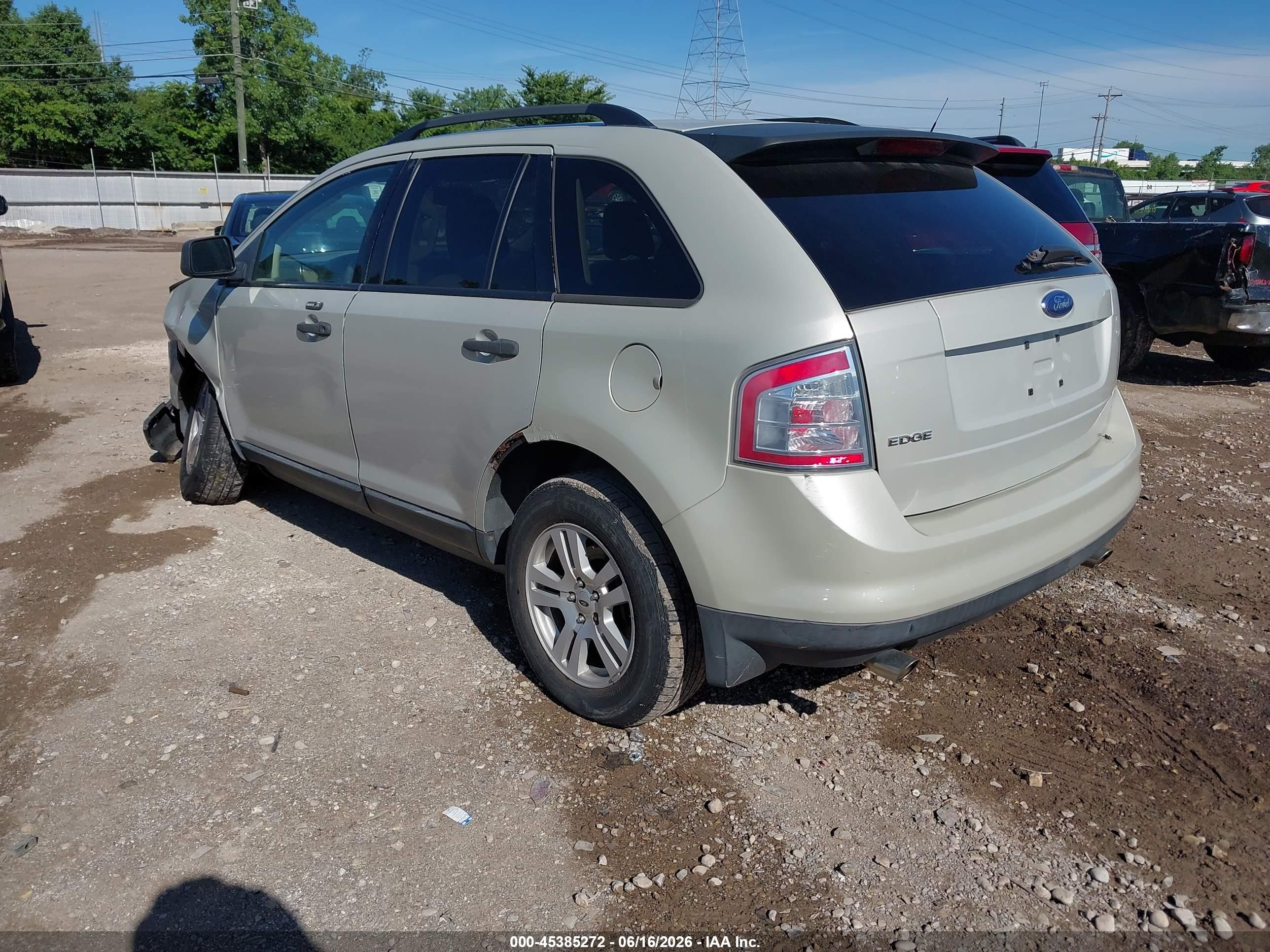 2007 Ford Edge Se White vin: 2FMDK36C37BB34228