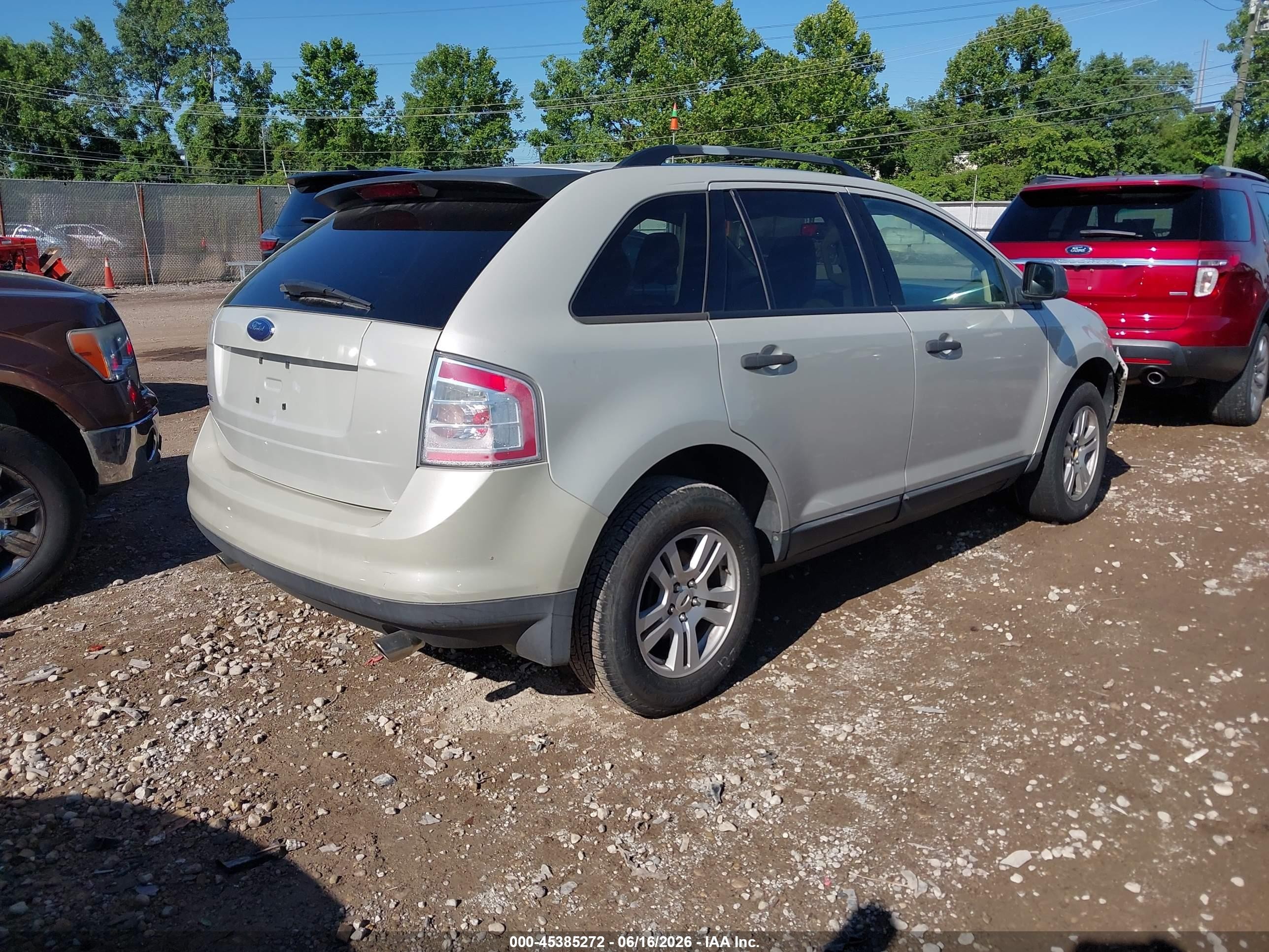 2007 Ford Edge Se White vin: 2FMDK36C37BB34228