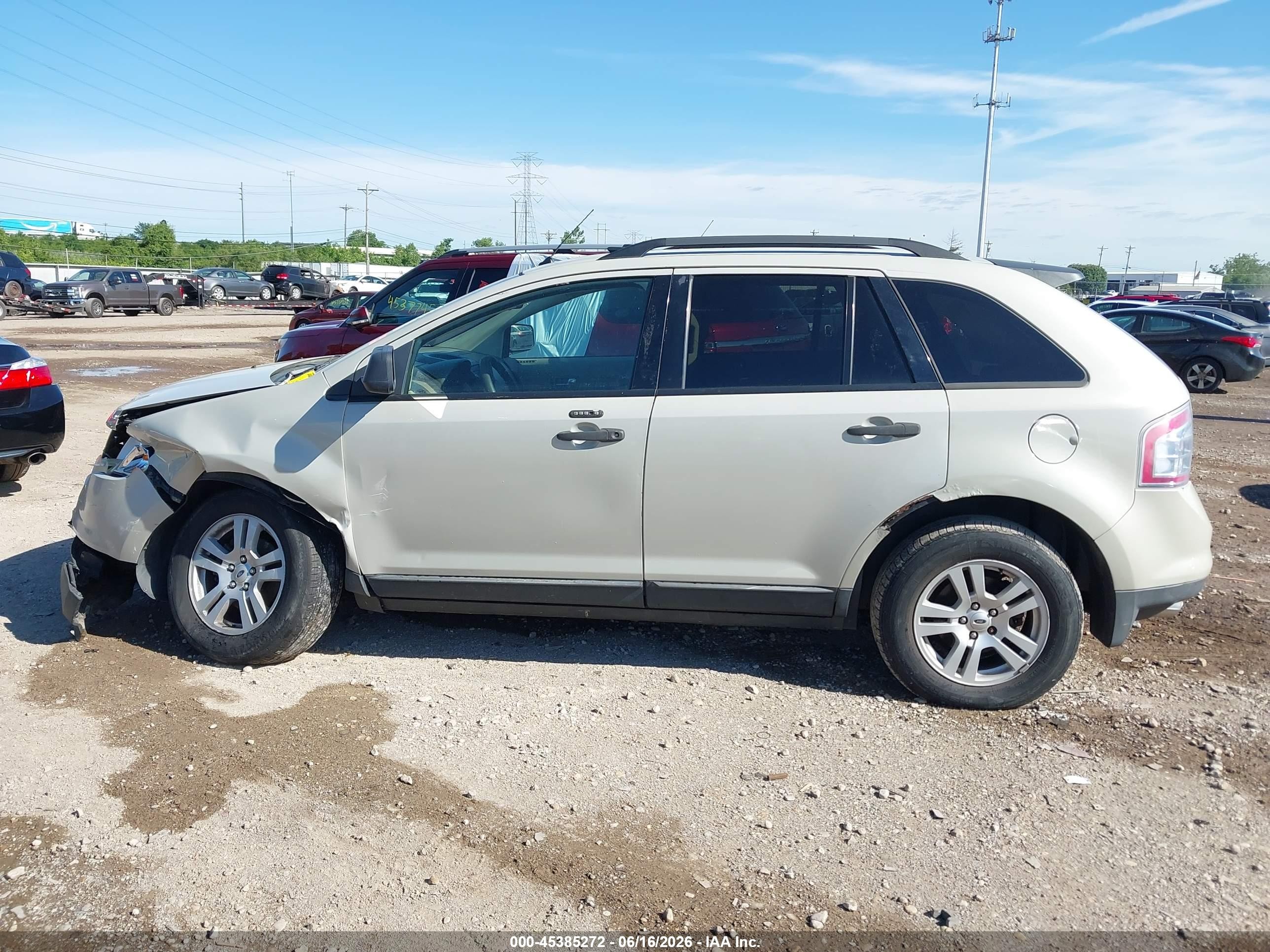 2007 Ford Edge Se White vin: 2FMDK36C37BB34228