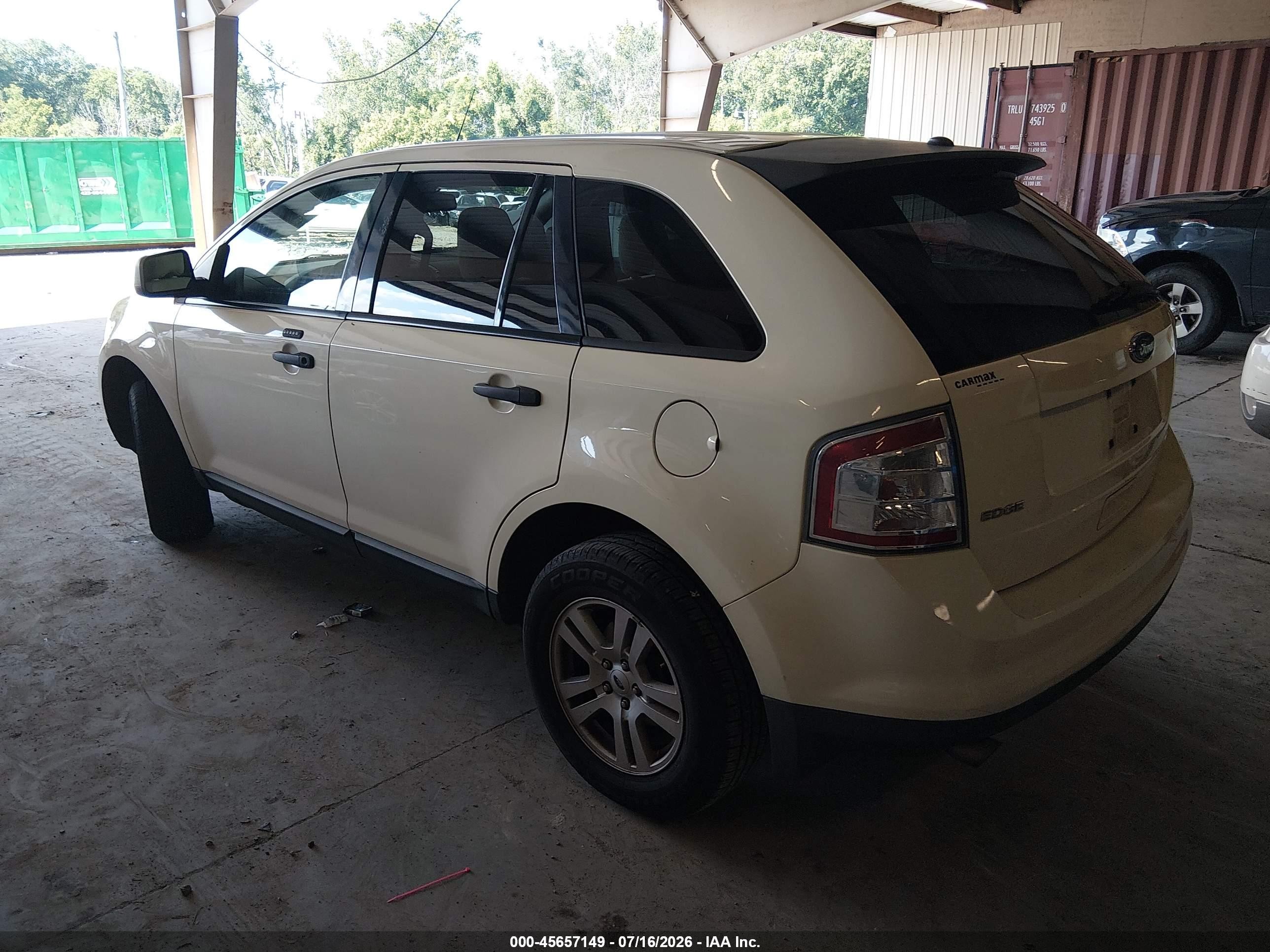 2008 Ford Edge Se White vin: 2FMDK36C38BA01454