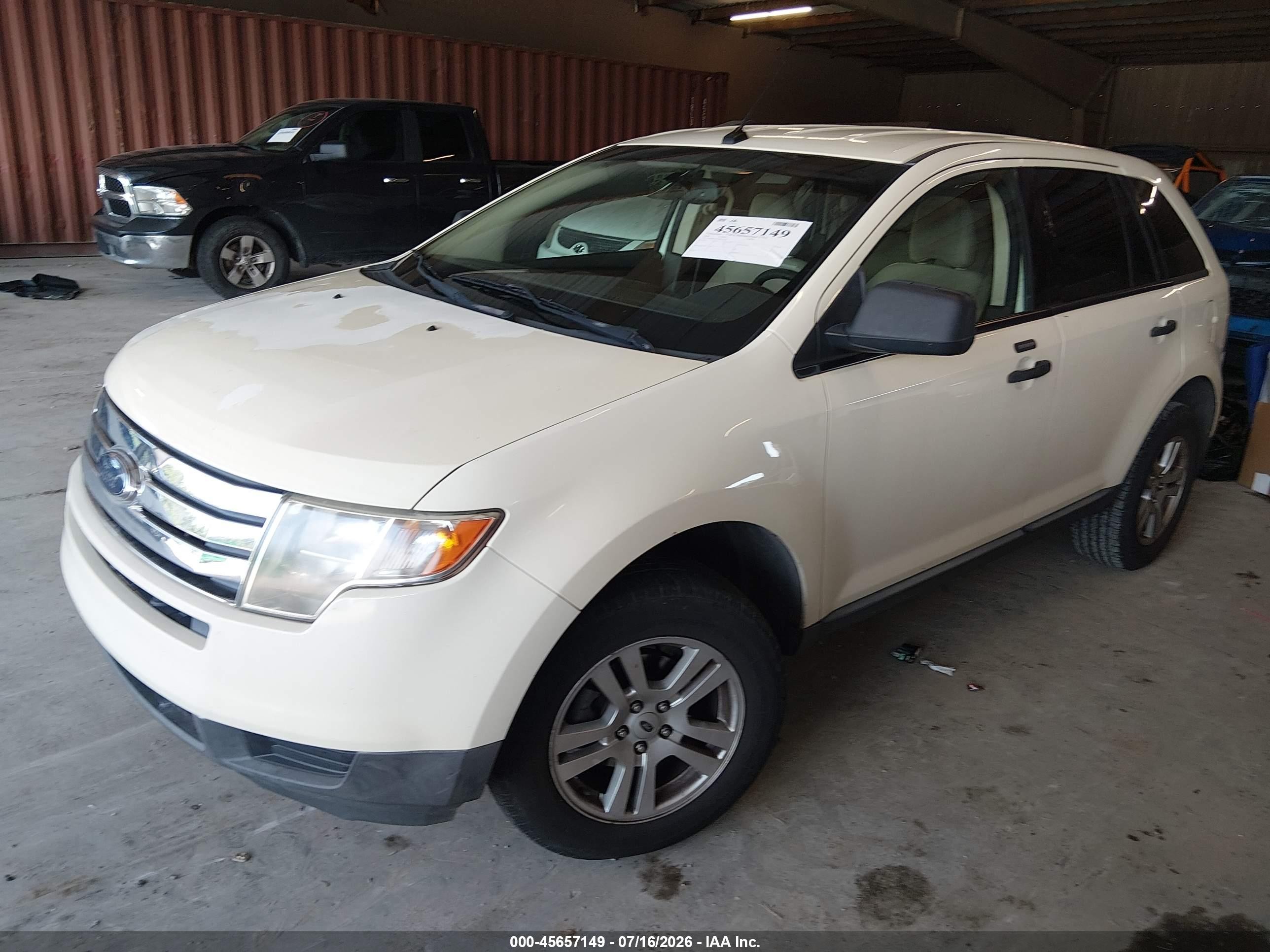 2008 Ford Edge Se White vin: 2FMDK36C38BA01454