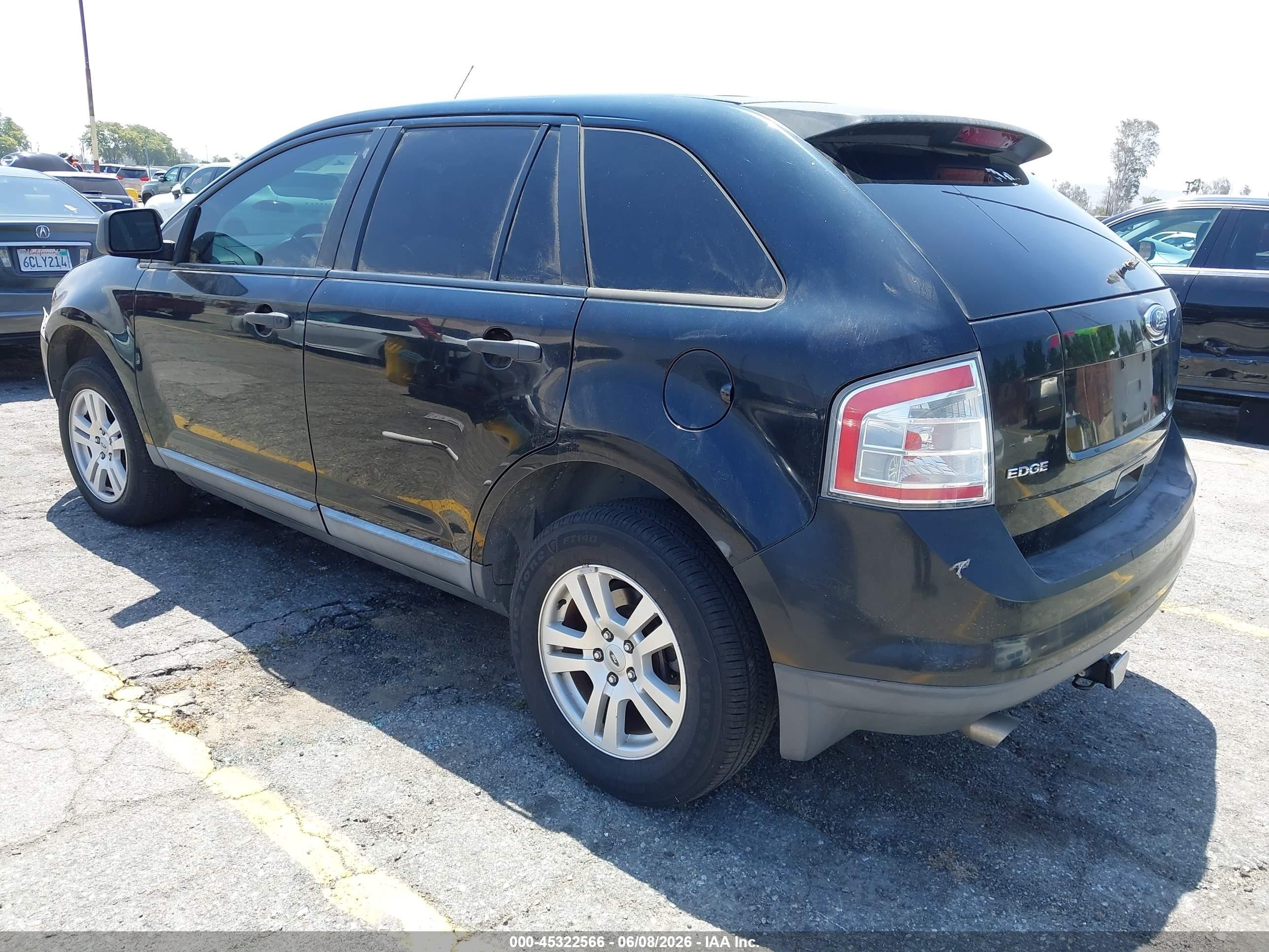 2008 Ford Edge Se Black vin: 2FMDK36C48BA88278