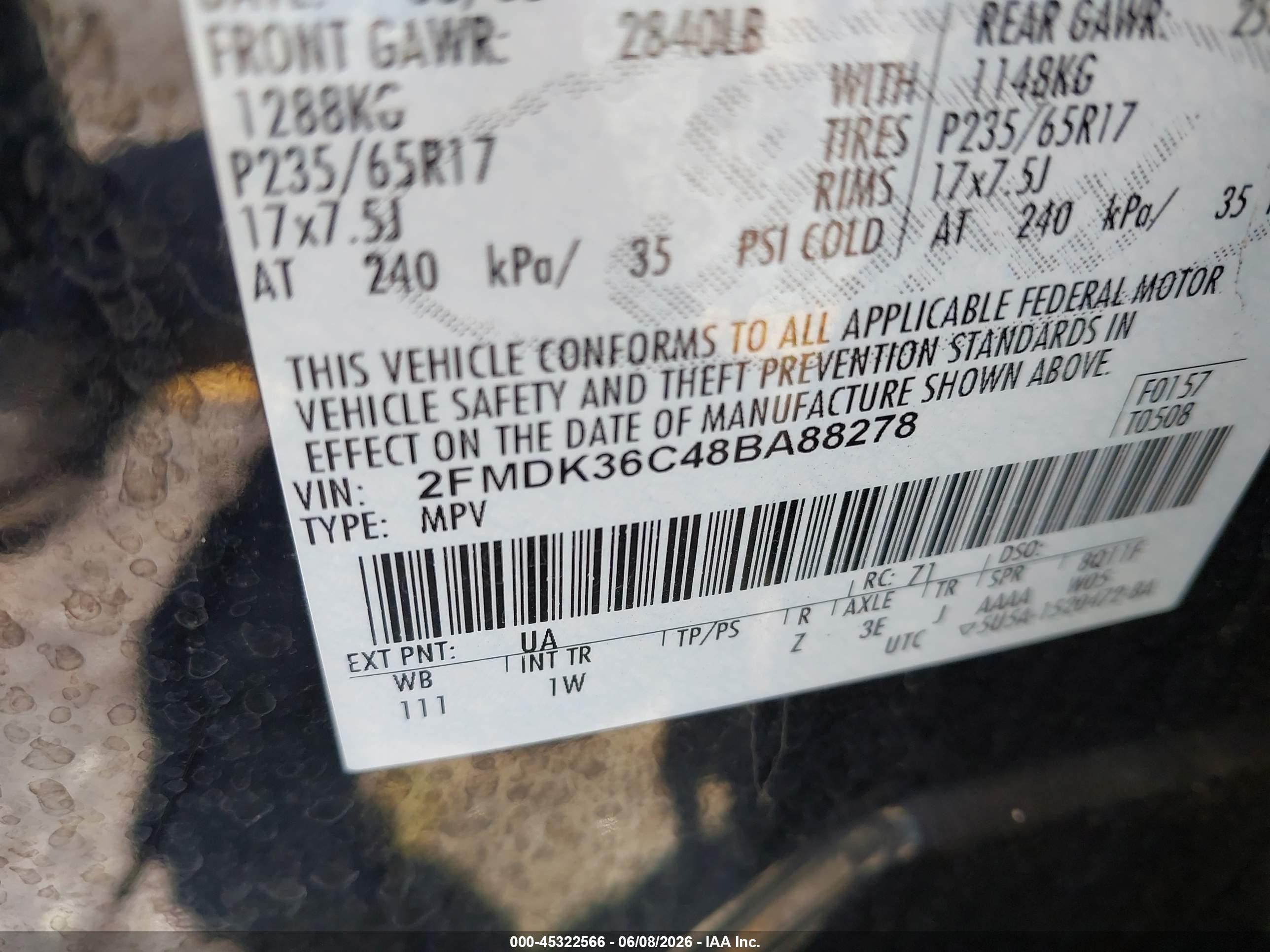 2008 Ford Edge Se Black vin: 2FMDK36C48BA88278