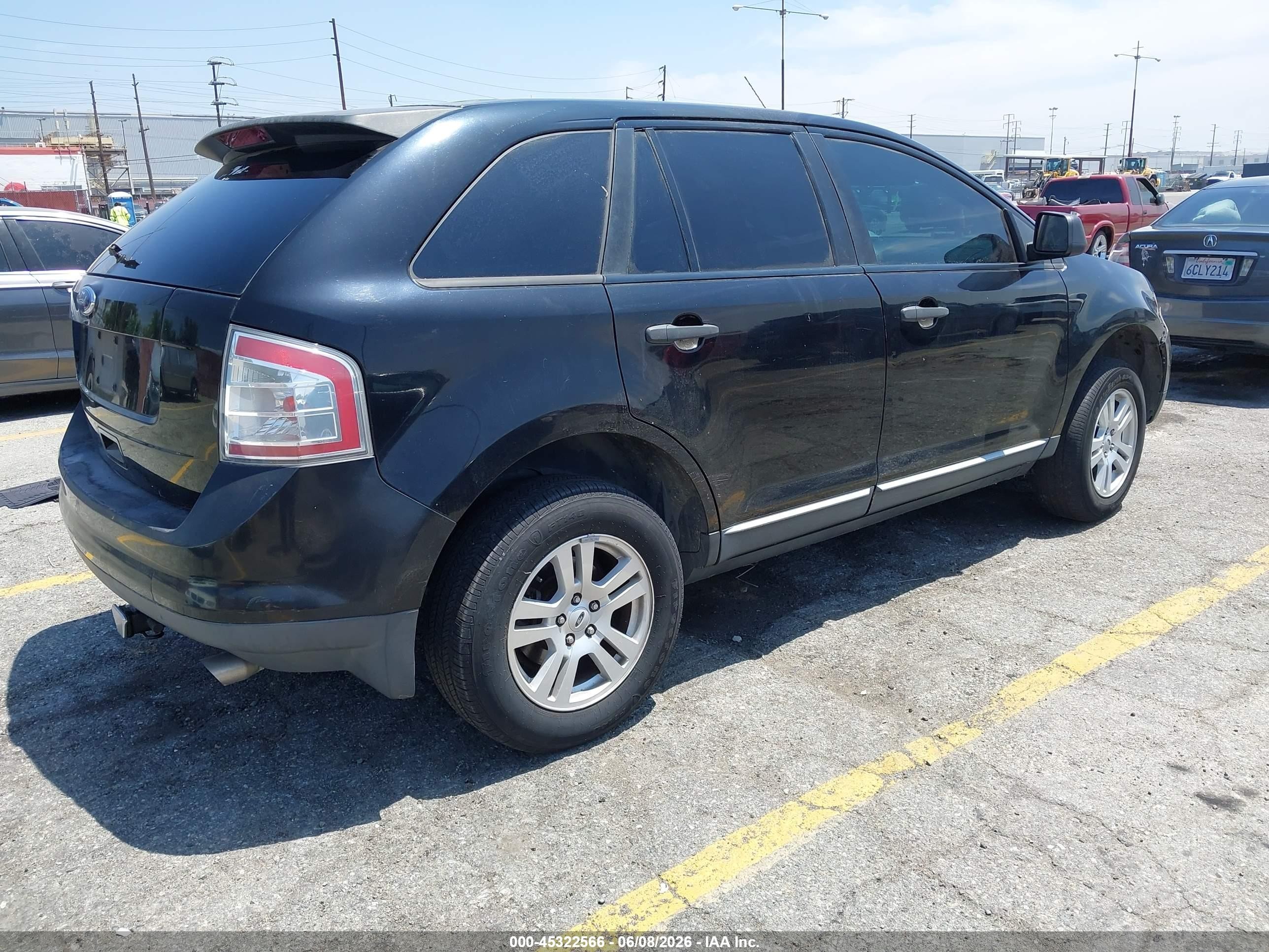 2008 Ford Edge Se Black vin: 2FMDK36C48BA88278