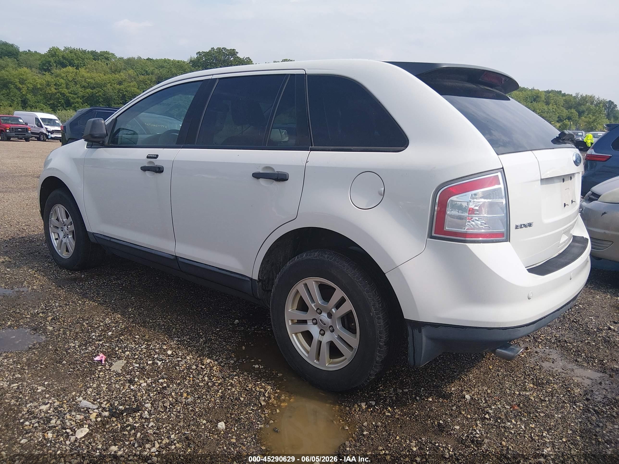 2009 Ford Edge Se White vin: 2FMDK36C49BA96799