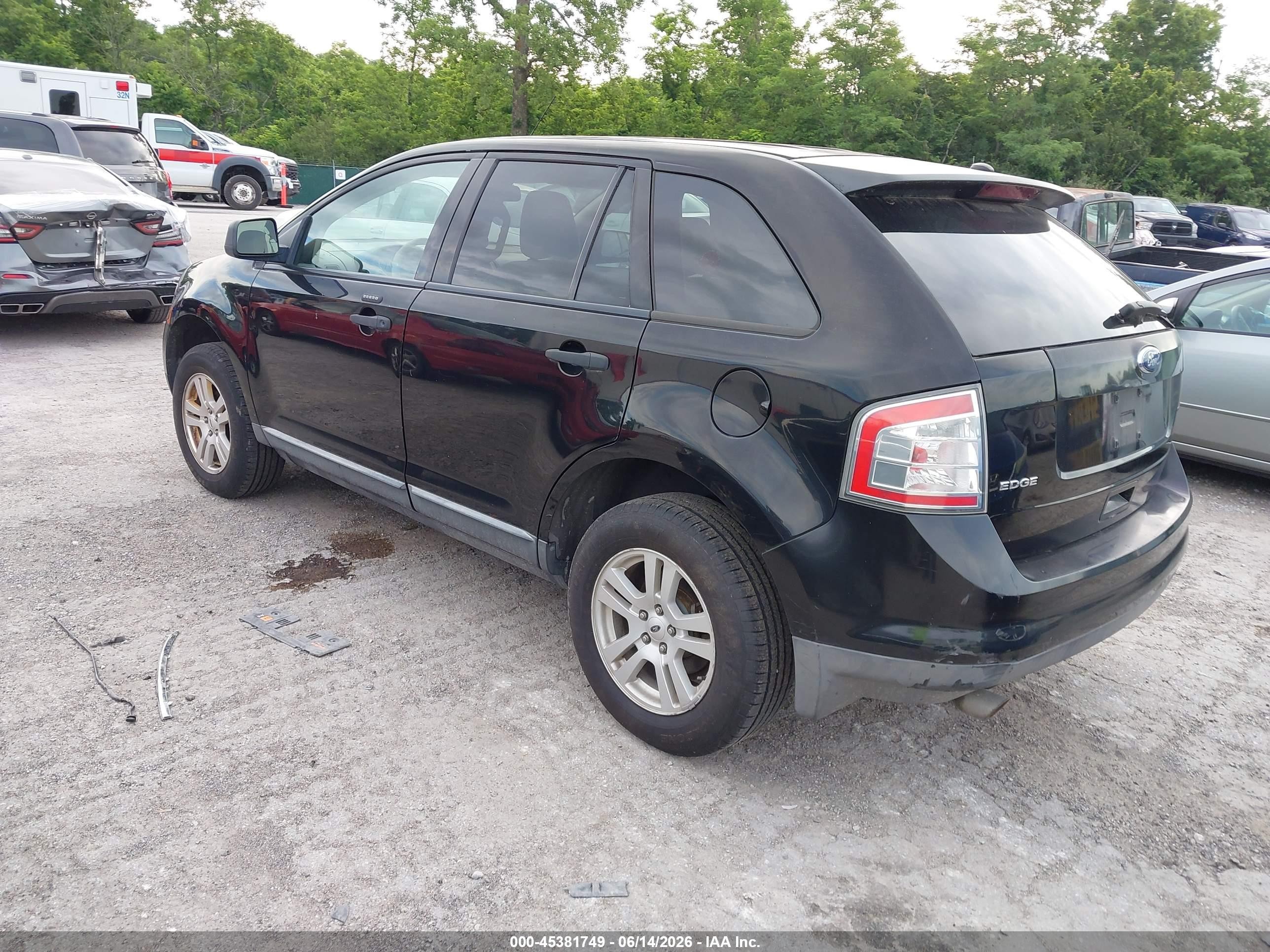 2008 Ford Edge Se Black vin: 2FMDK36C58BA42197