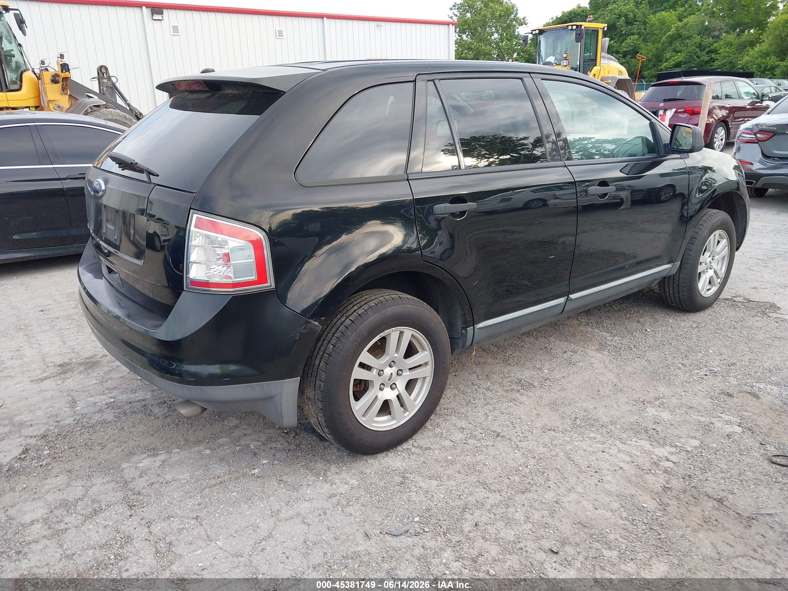 2008 Ford Edge Se Black vin: 2FMDK36C58BA42197