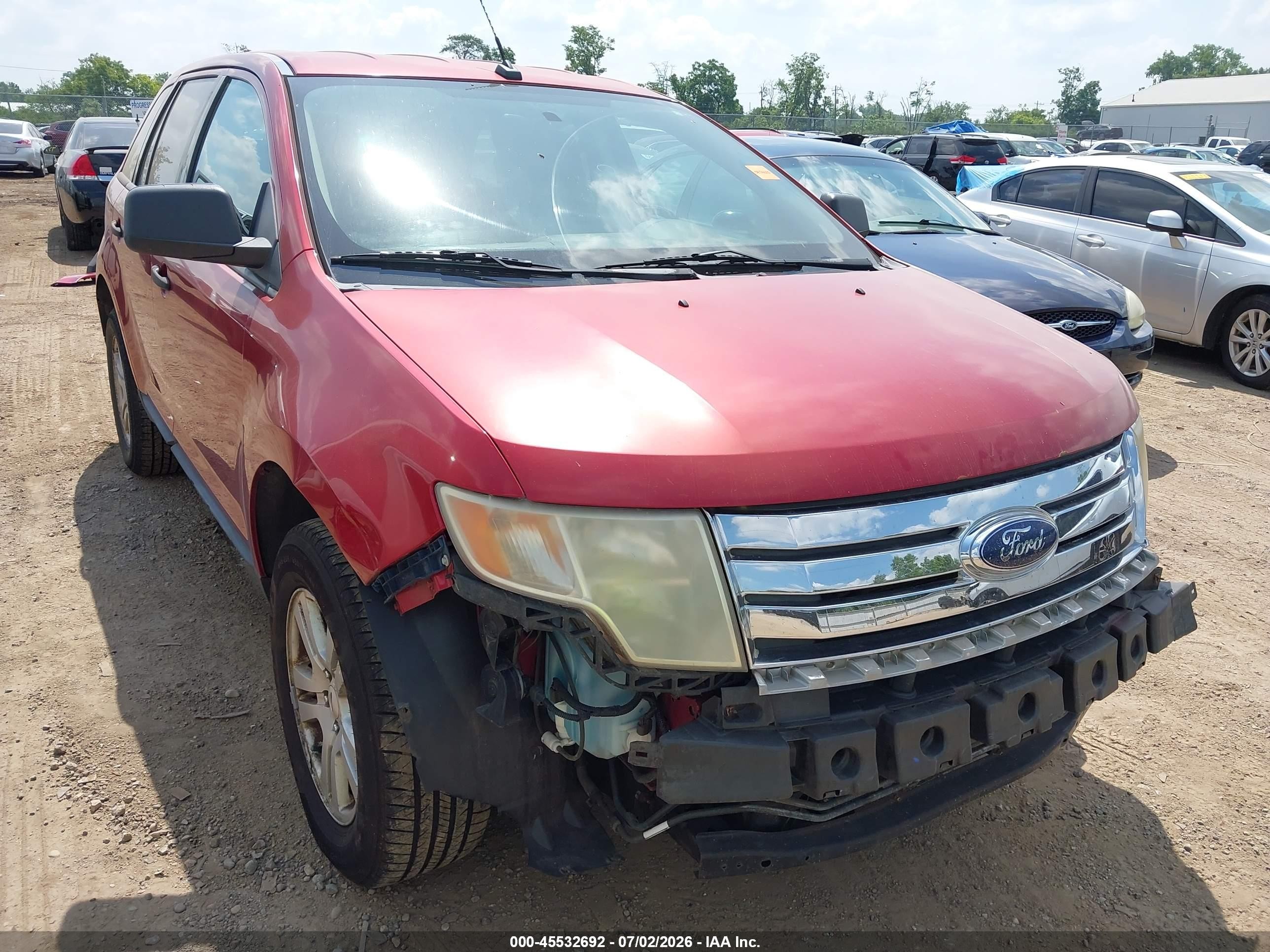 2008 Ford Edge Se Red vin: 2FMDK36C68BA11752