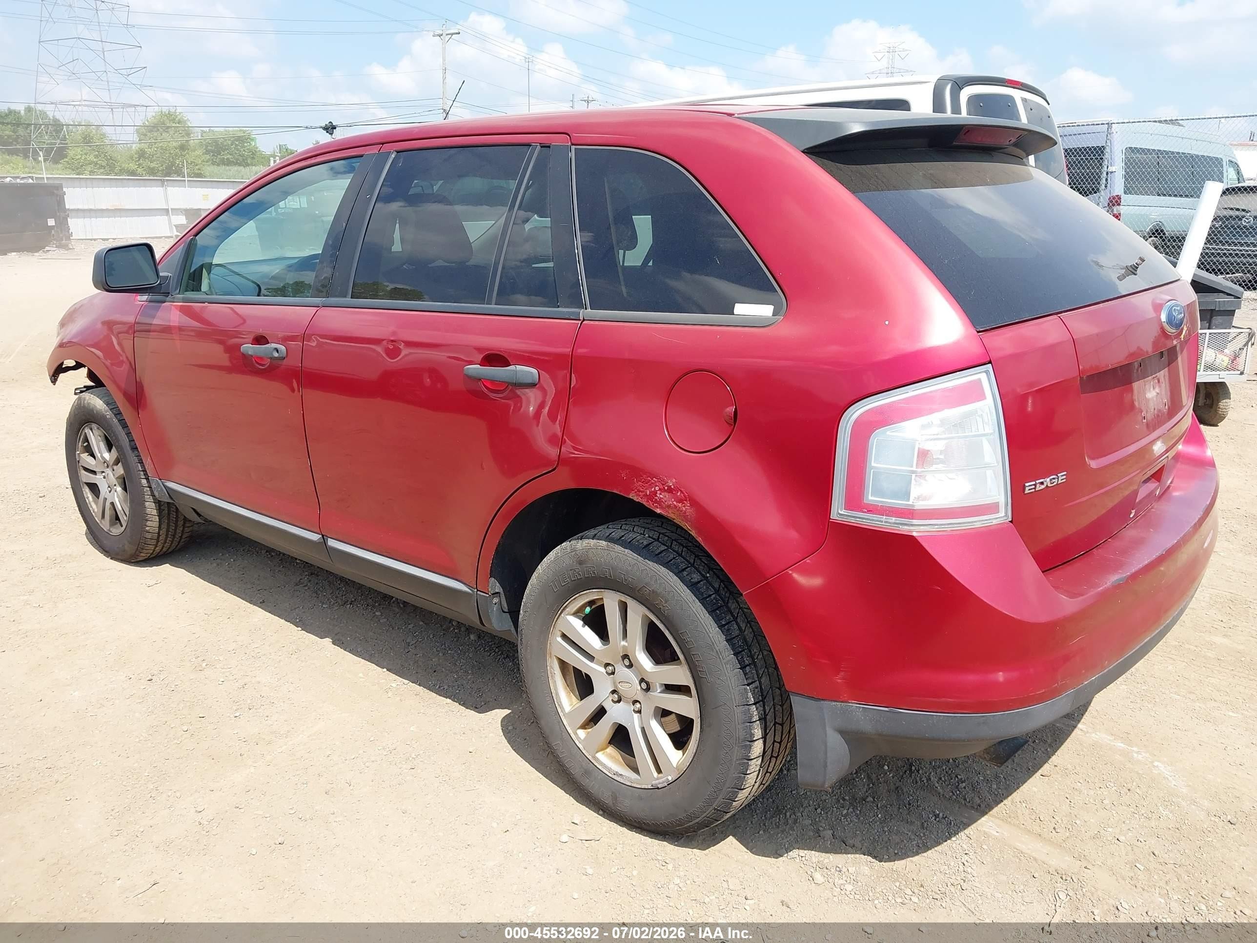 2008 Ford Edge Se Red vin: 2FMDK36C68BA11752