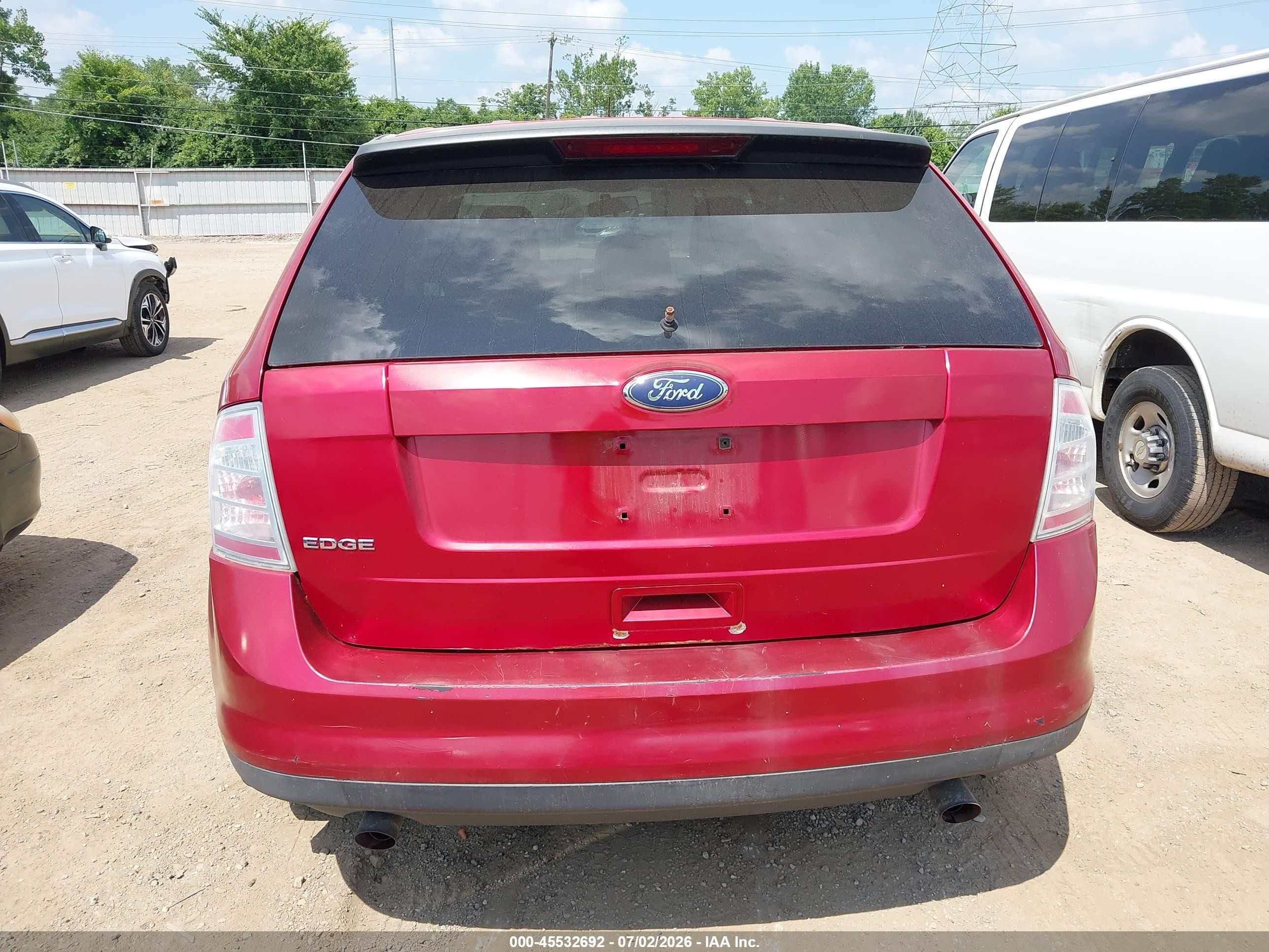 2008 Ford Edge Se Red vin: 2FMDK36C68BA11752
