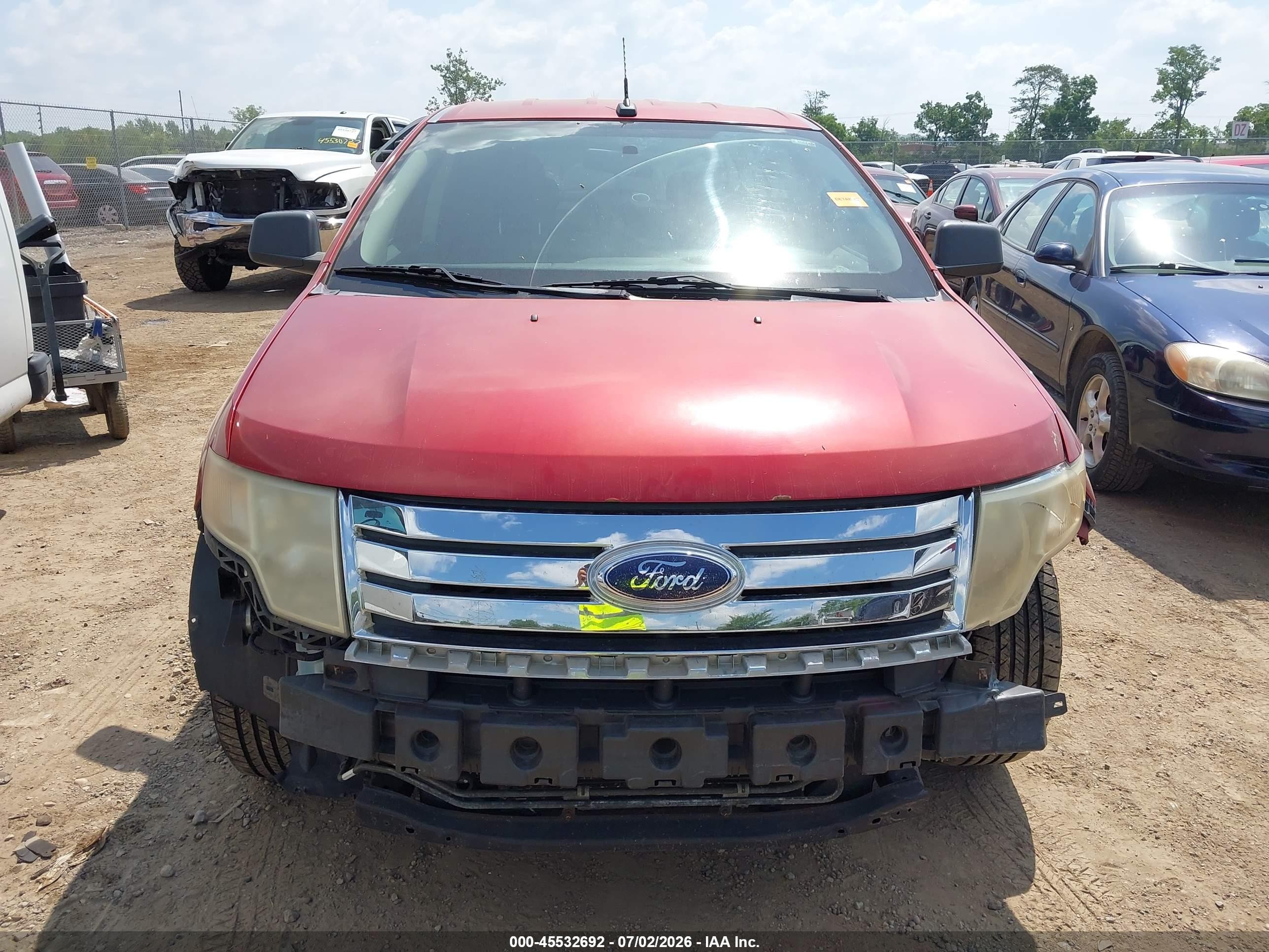 2008 Ford Edge Se Red vin: 2FMDK36C68BA11752