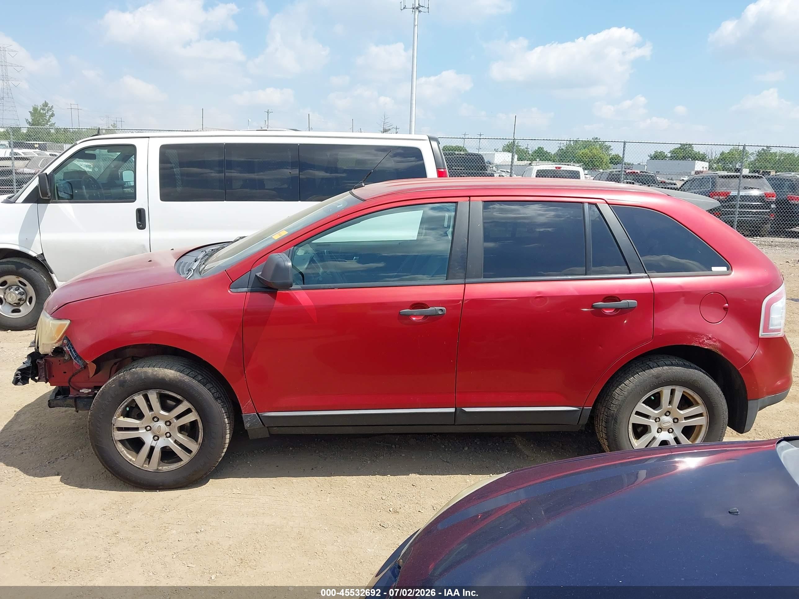 2008 Ford Edge Se Red vin: 2FMDK36C68BA11752