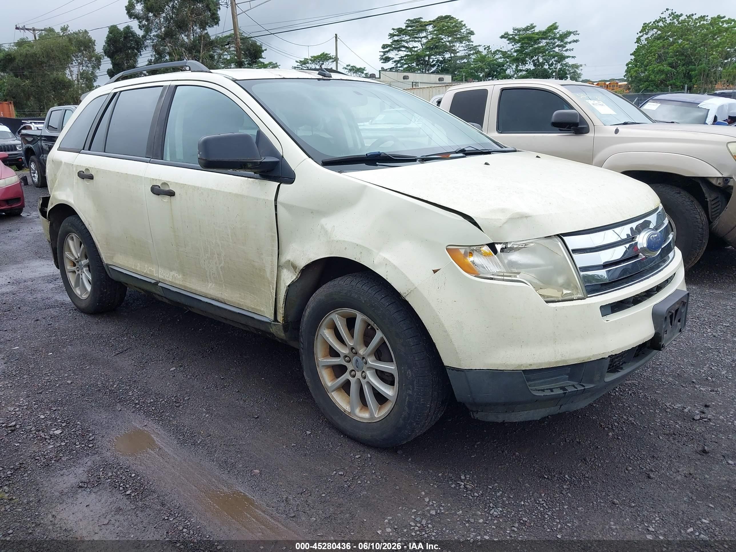 2008 Ford Edge Se White vin: 2FMDK36C88BA01109