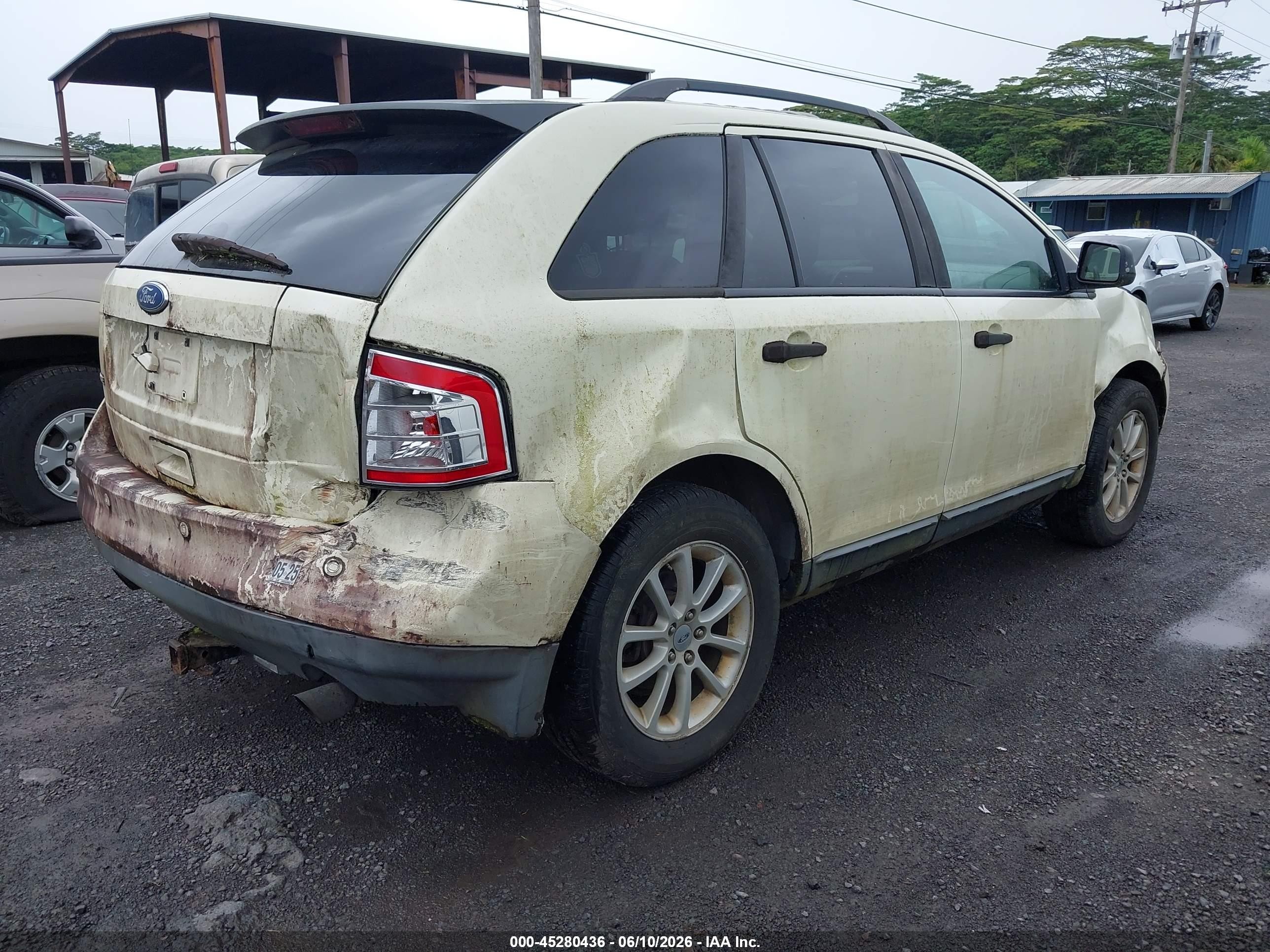 2008 Ford Edge Se White vin: 2FMDK36C88BA01109