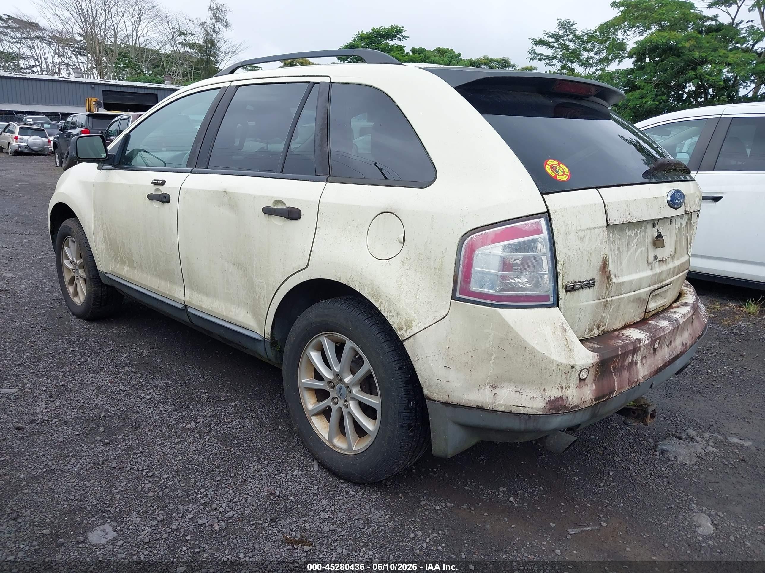 2008 Ford Edge Se White vin: 2FMDK36C88BA01109