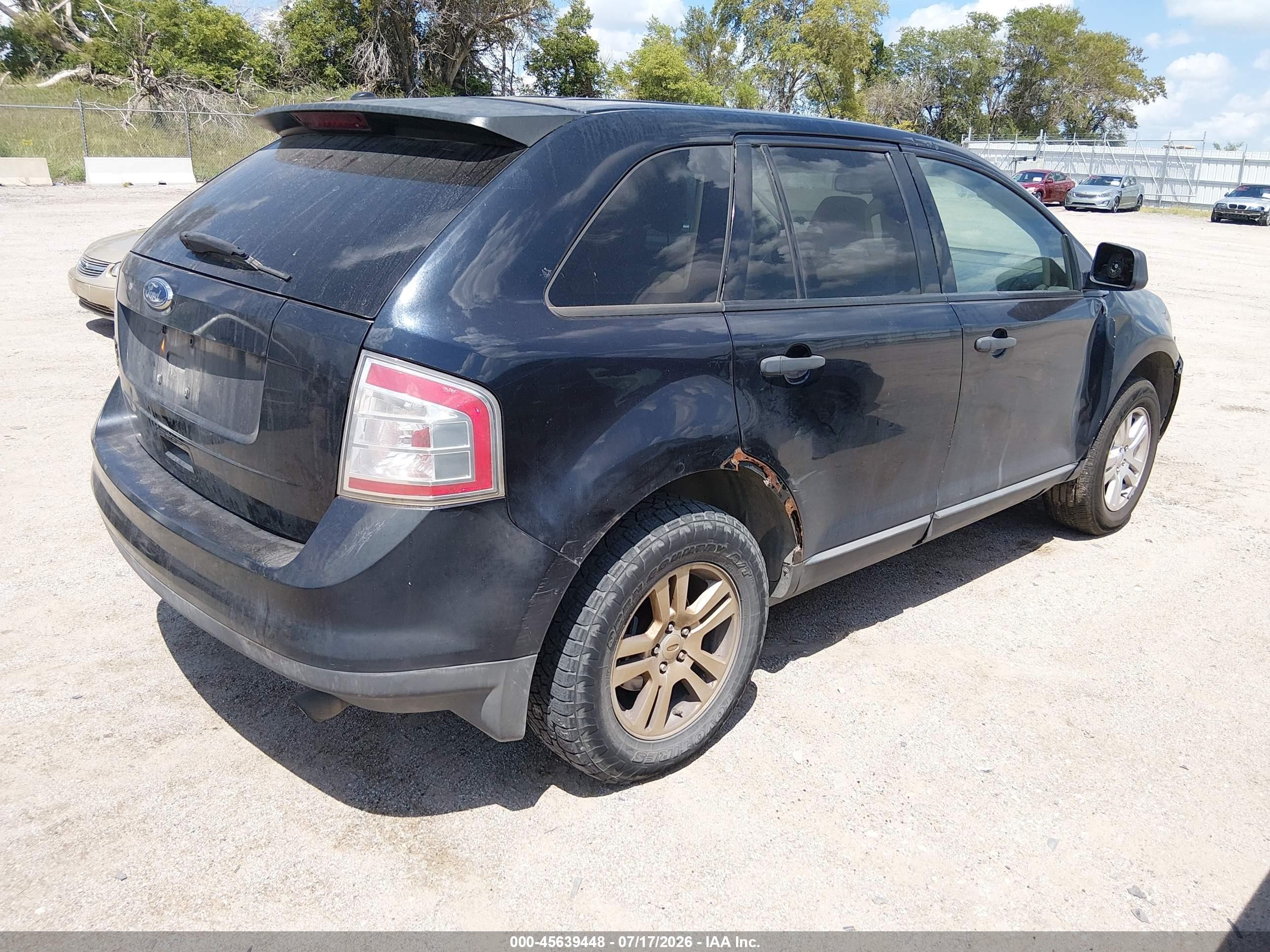 2008 Ford Edge Se Black vin: 2FMDK36C88BA31839