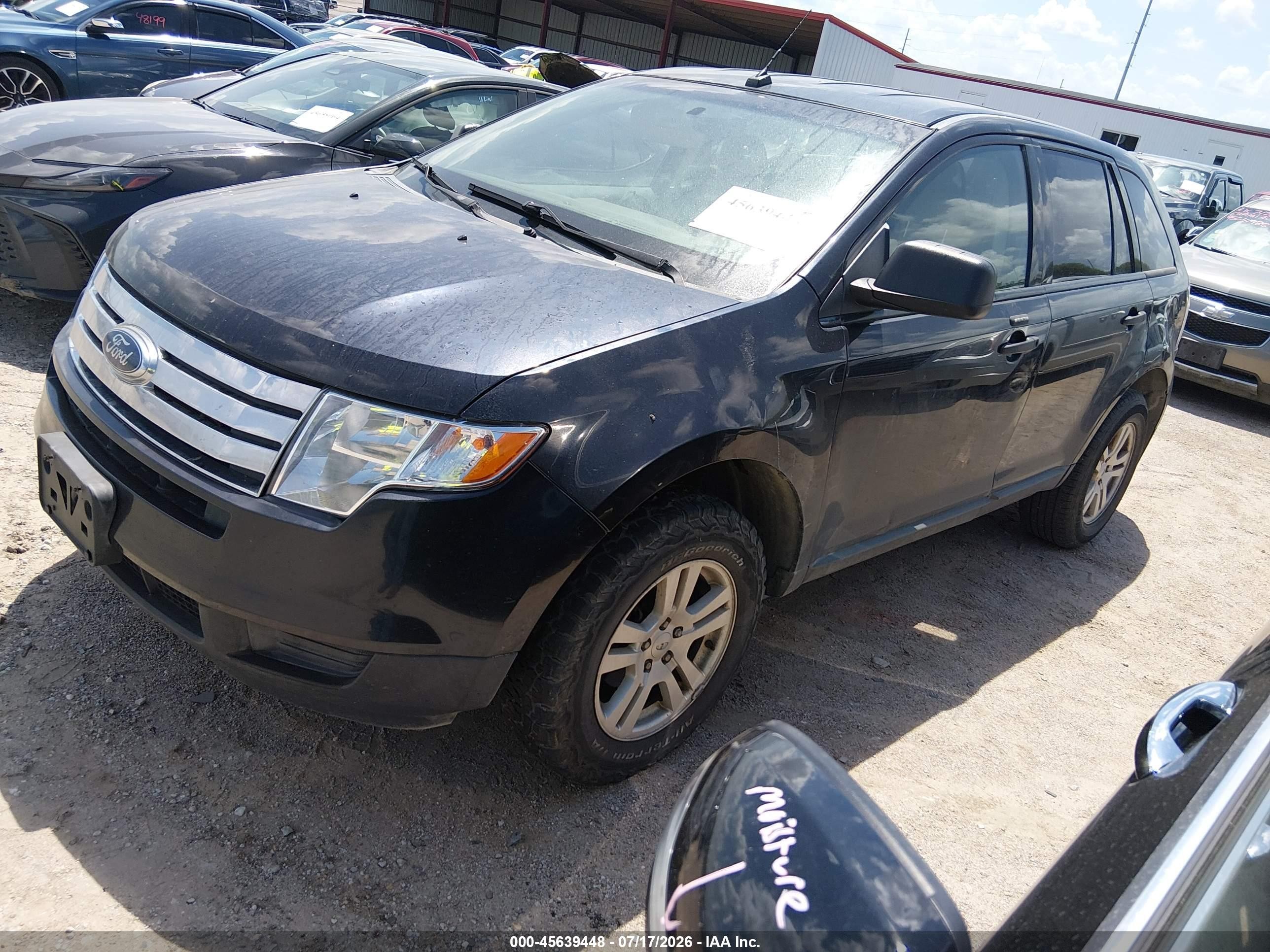 2008 Ford Edge Se Black vin: 2FMDK36C88BA31839