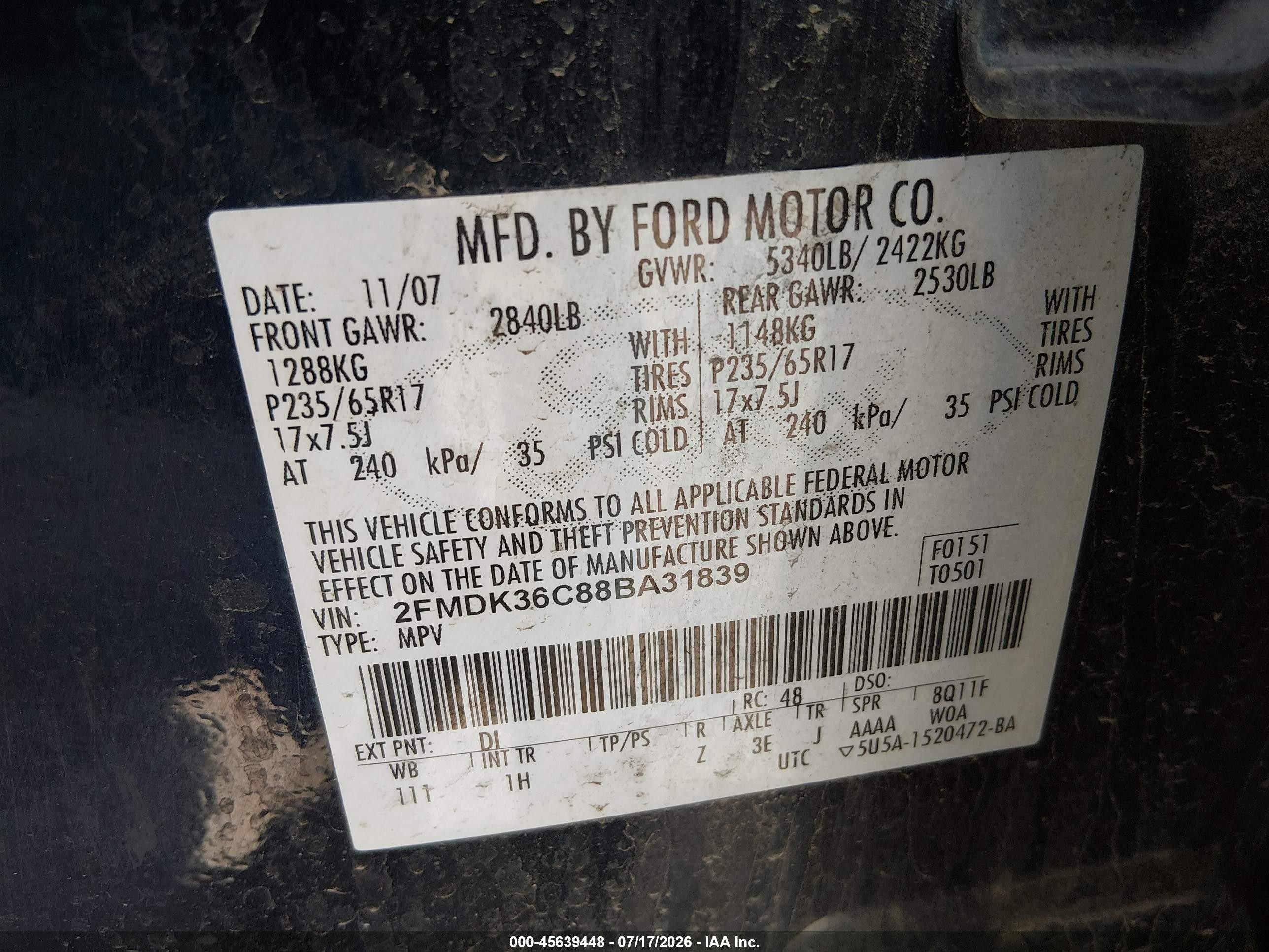 2008 Ford Edge Se Black vin: 2FMDK36C88BA31839
