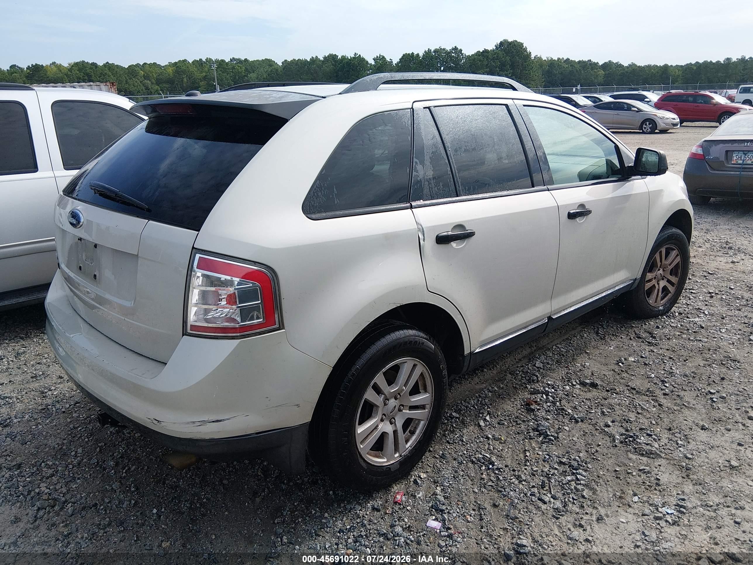 2007 Ford Edge Se White vin: 2FMDK36C97BA93913