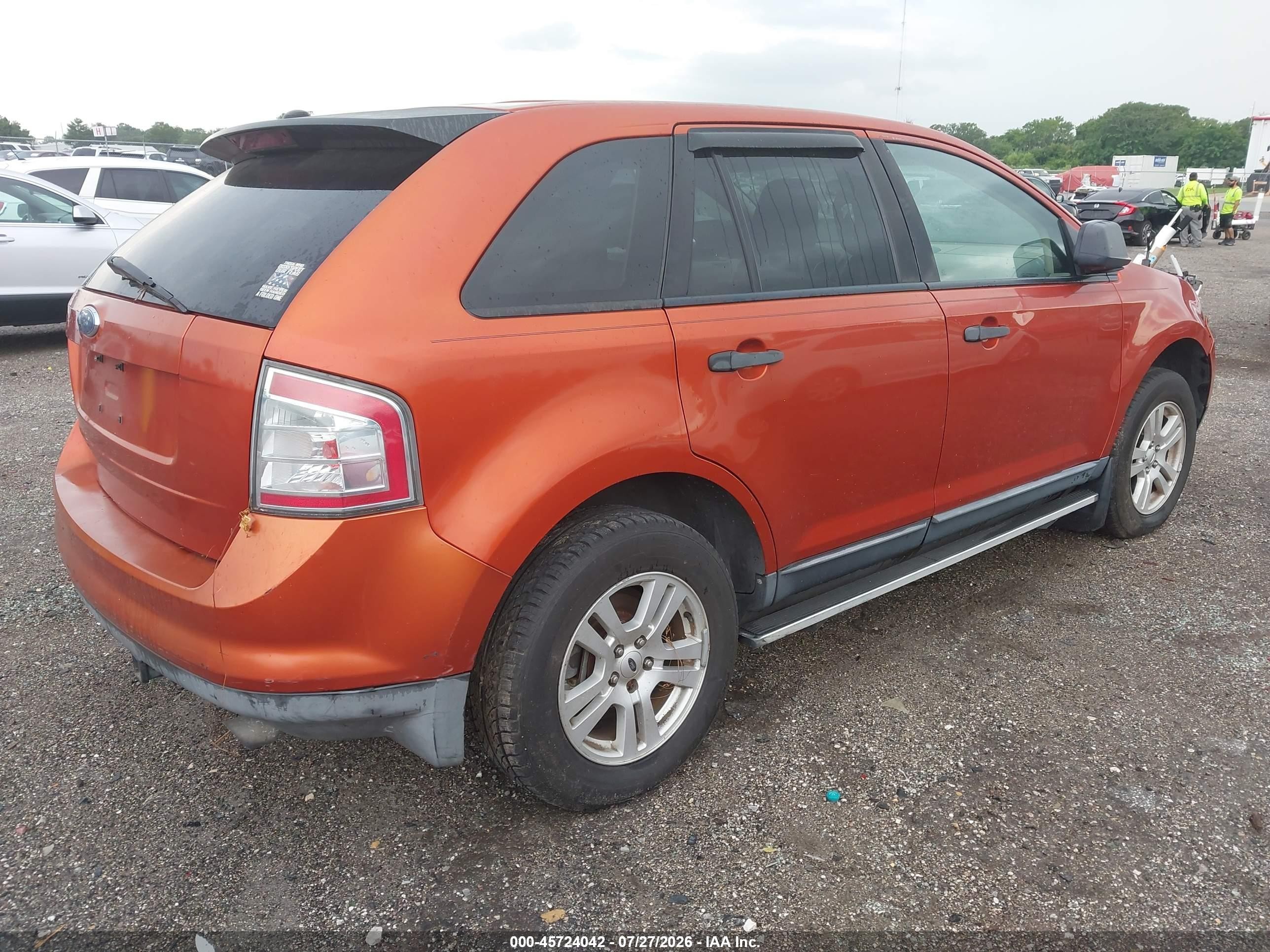 2007 Ford Edge Se Orange vin: 2FMDK36C97BB21970