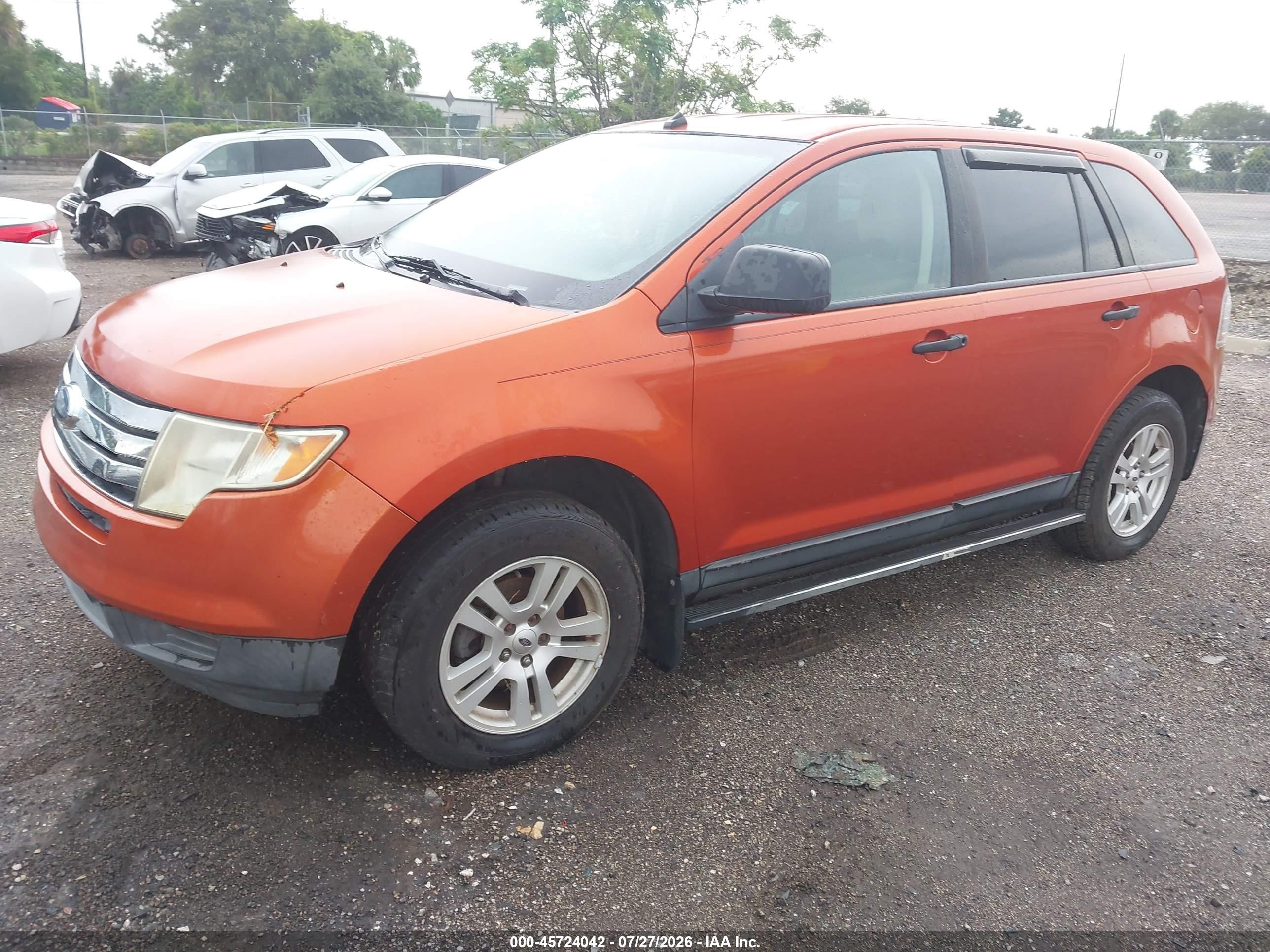2007 Ford Edge Se Orange vin: 2FMDK36C97BB21970