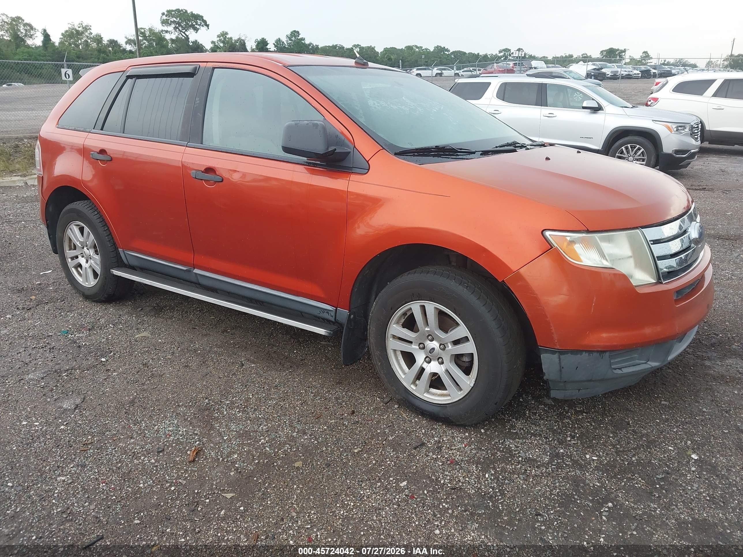 2007 Ford Edge Se Orange vin: 2FMDK36C97BB21970