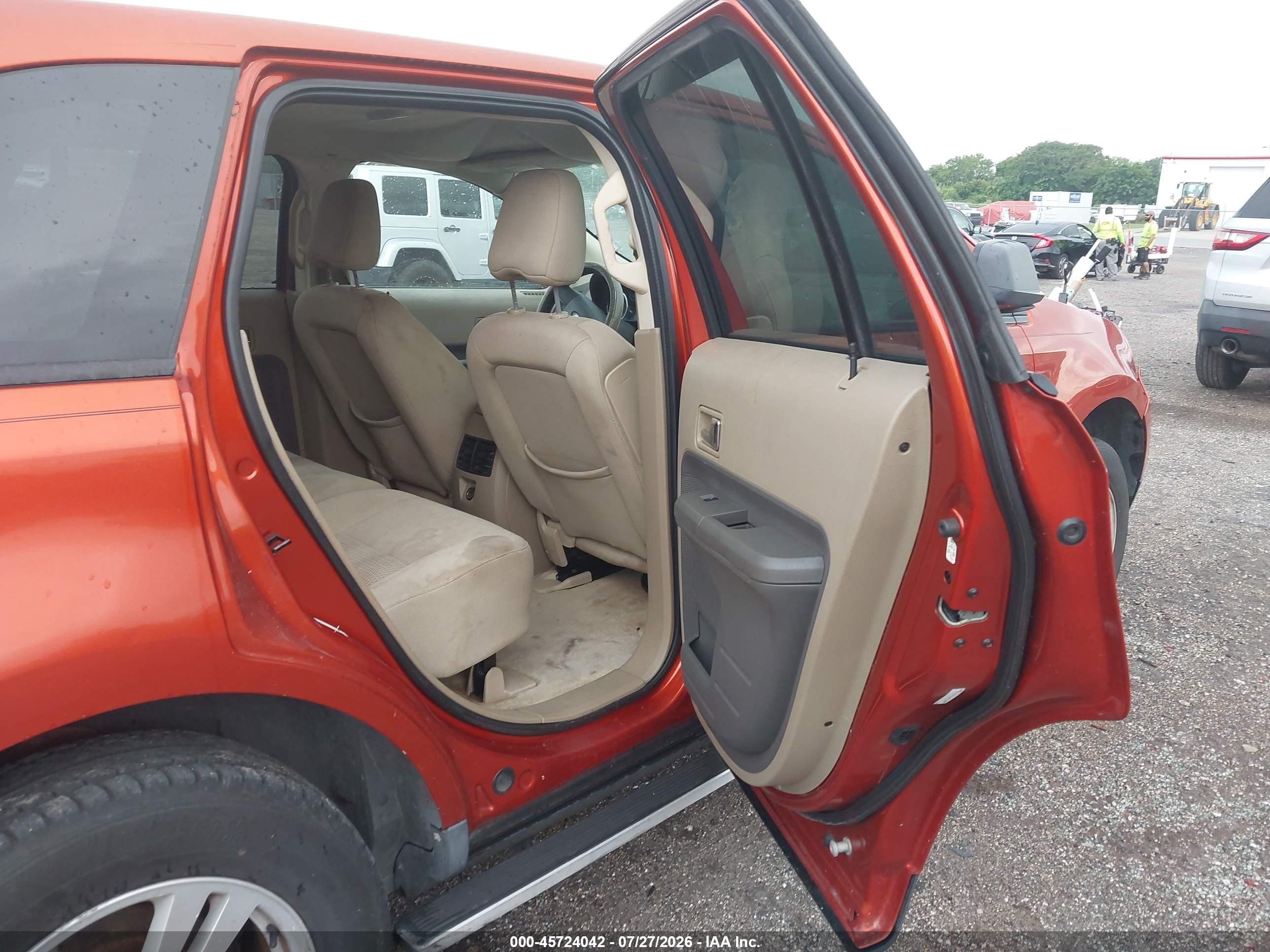 2007 Ford Edge Se Orange vin: 2FMDK36C97BB21970