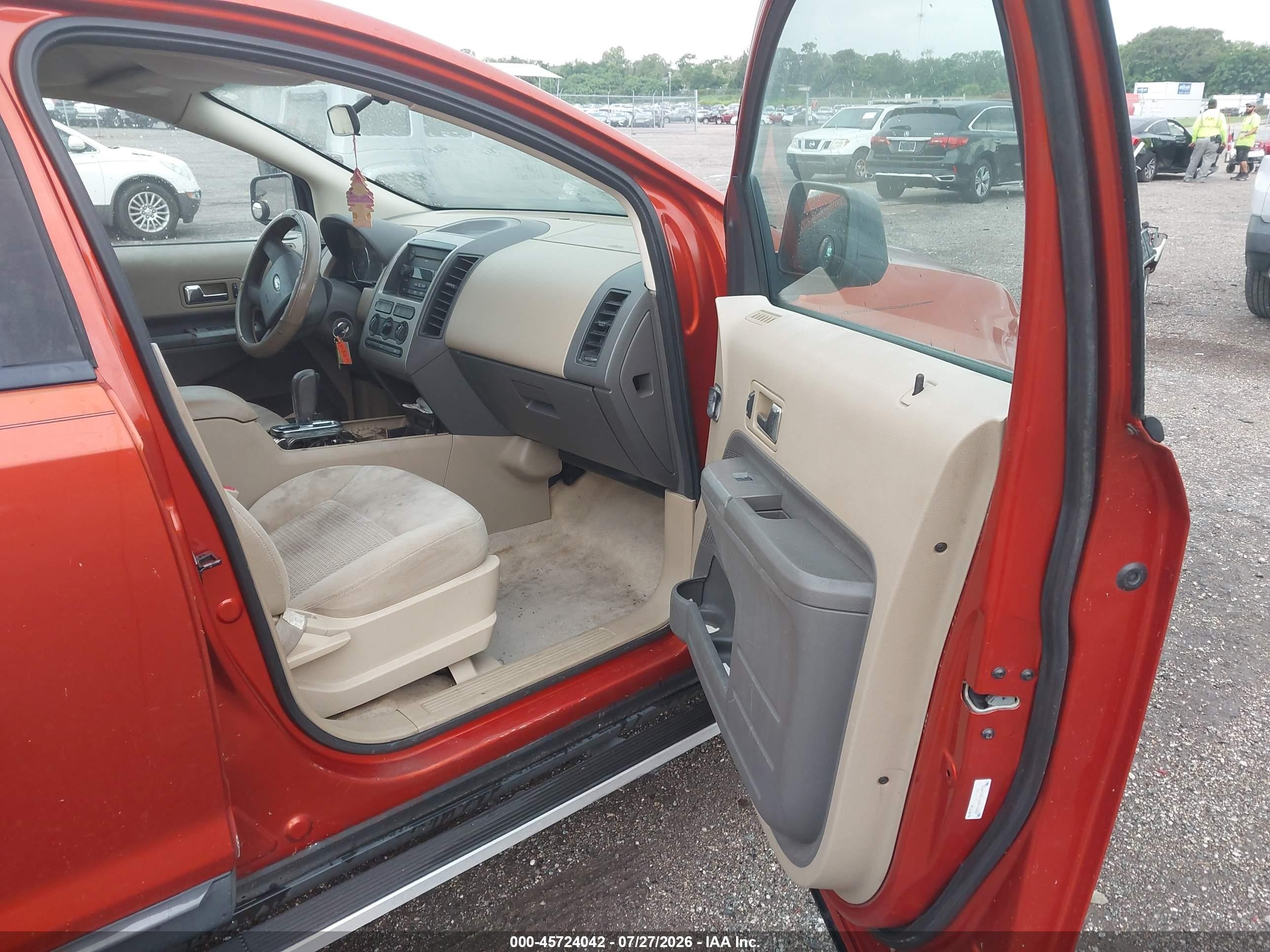 2007 Ford Edge Se Orange vin: 2FMDK36C97BB21970