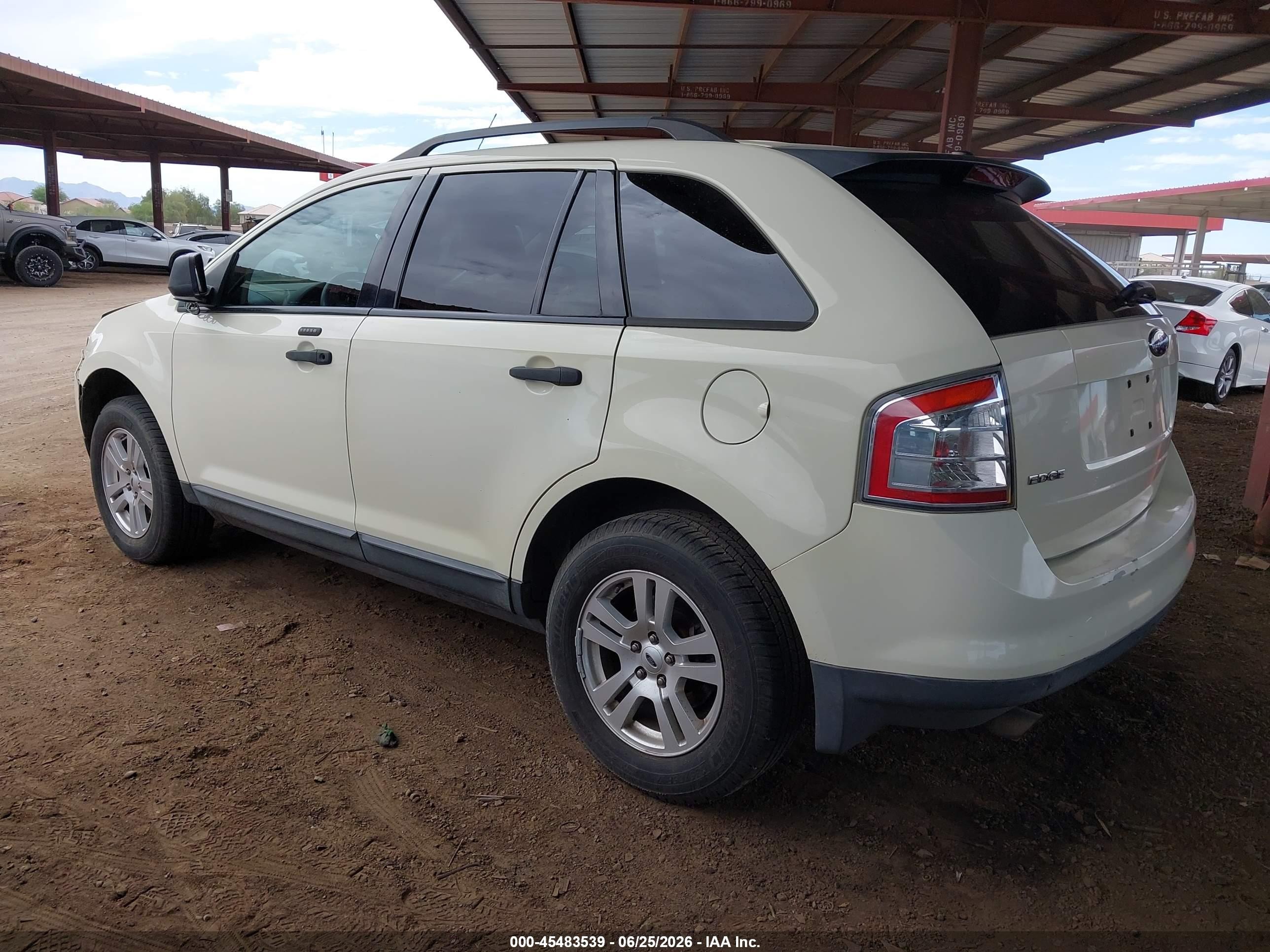 2007 Ford Edge Se Cream vin: 2FMDK36C97BB56900