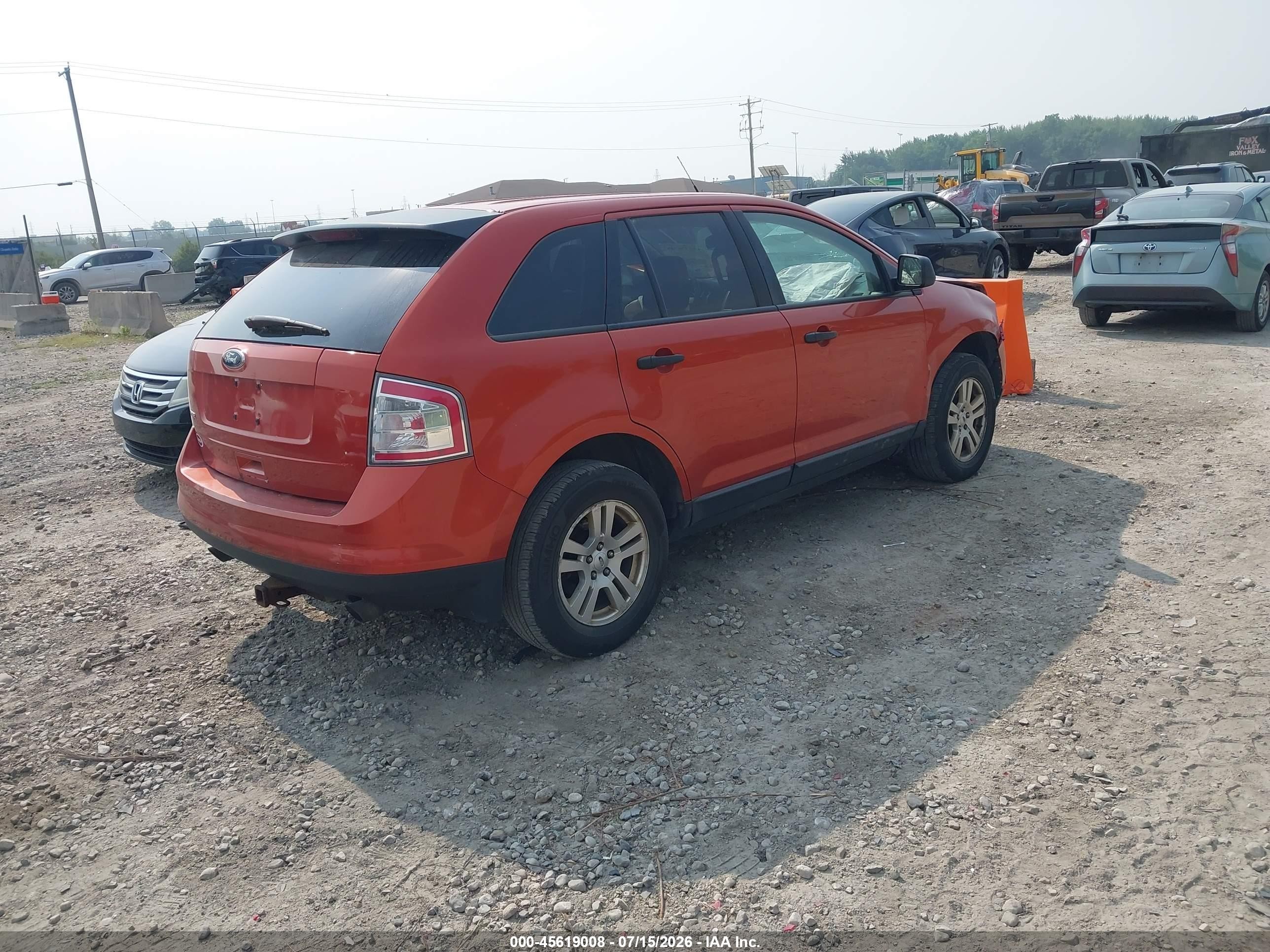 2008 Ford Edge Se Orange vin: 2FMDK36C98BA95324