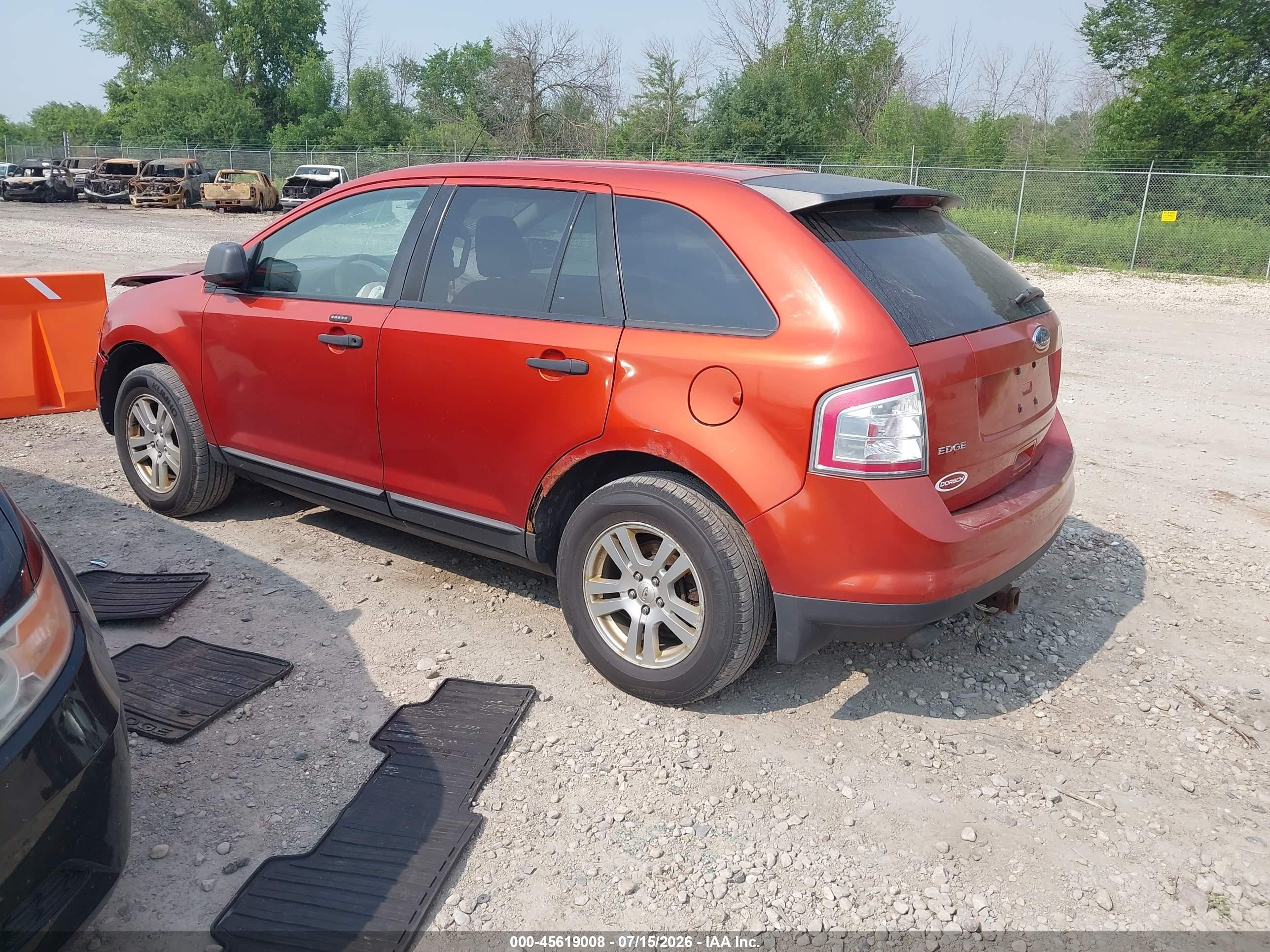 2008 Ford Edge Se Orange vin: 2FMDK36C98BA95324