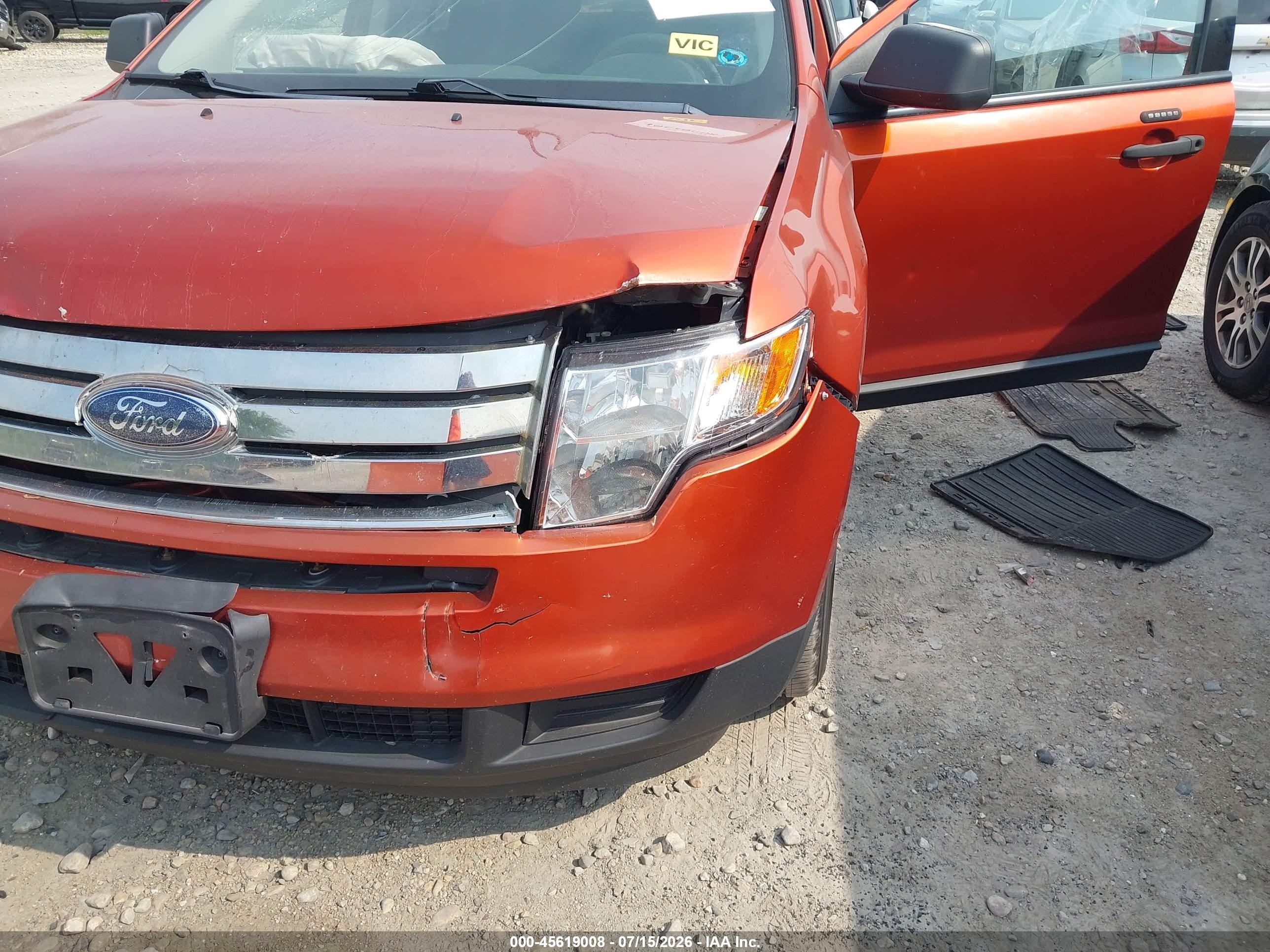 2008 Ford Edge Se Orange vin: 2FMDK36C98BA95324