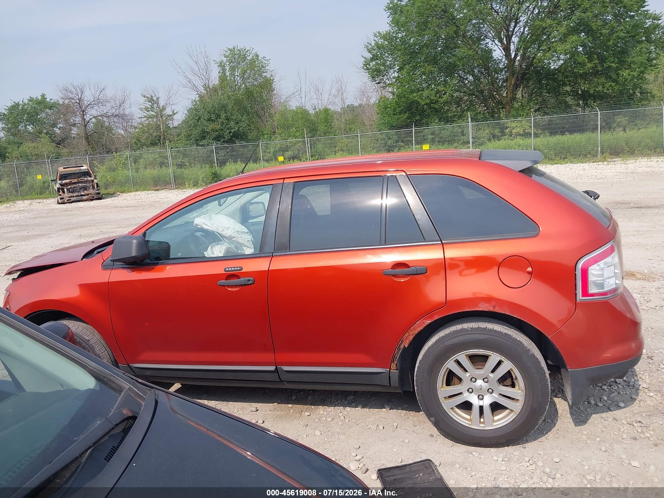 2008 Ford Edge Se Orange vin: 2FMDK36C98BA95324