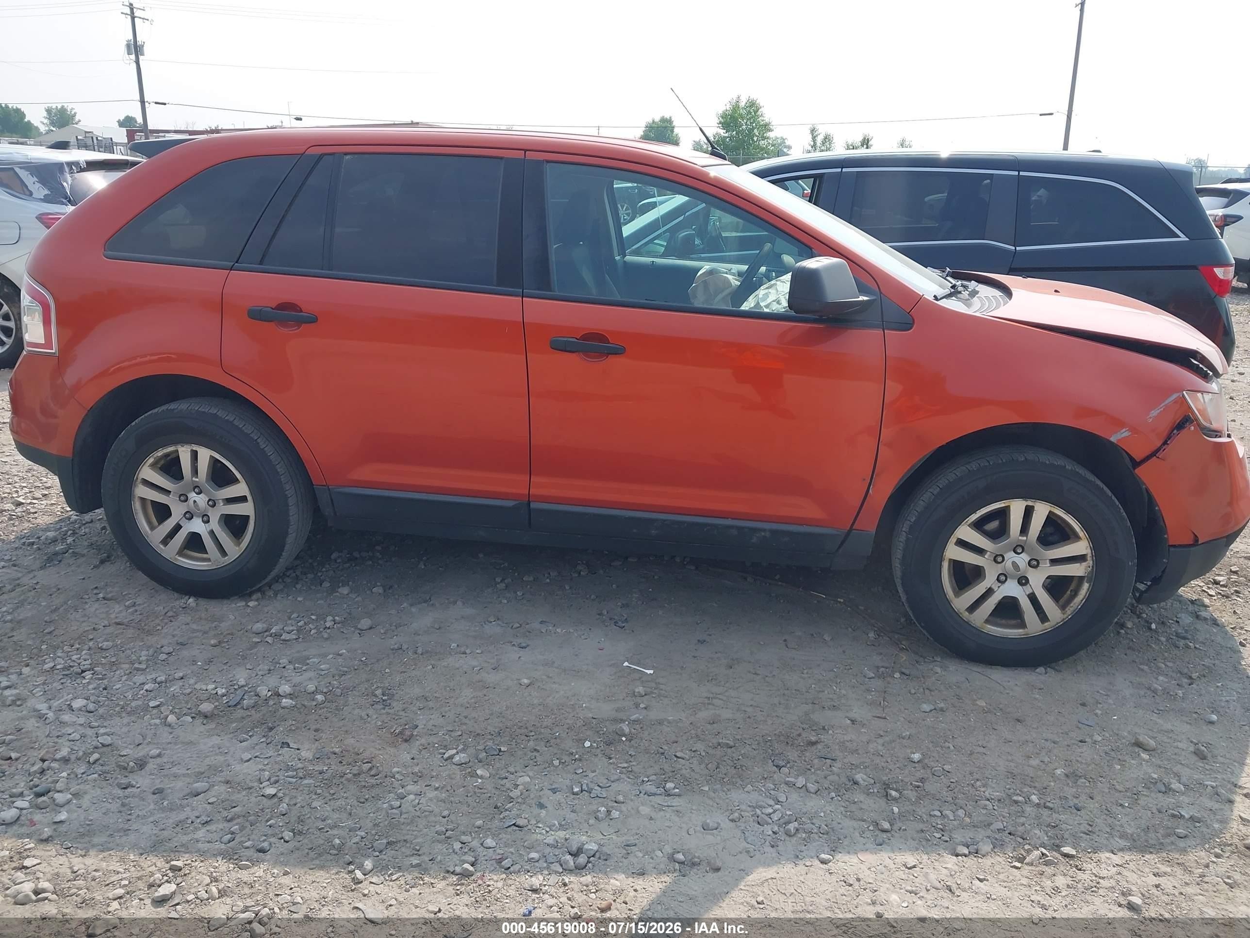 2008 Ford Edge Se Orange vin: 2FMDK36C98BA95324